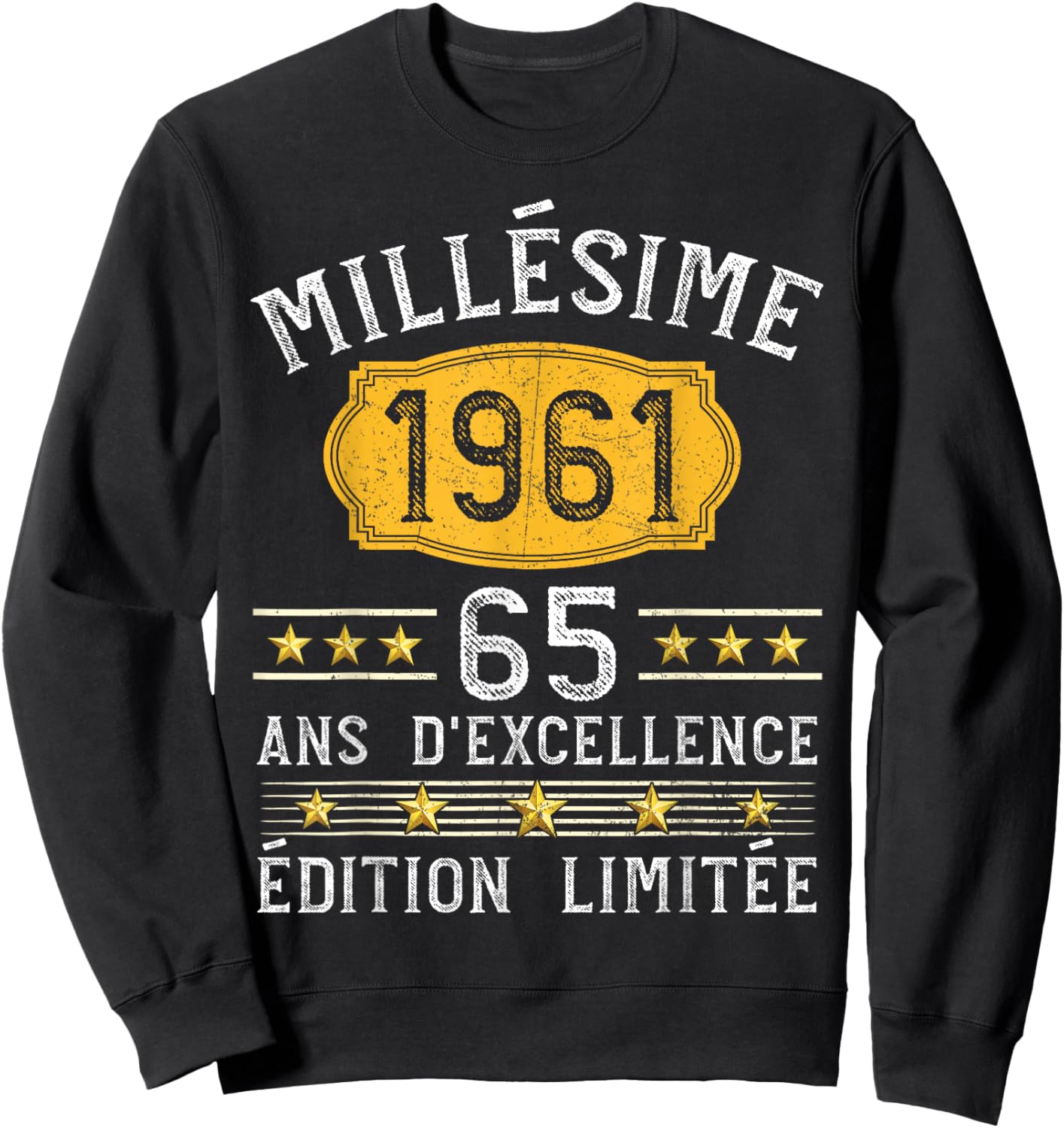 Vintage 1961 Gift 65 Years Man Birthday Humour Sweatshirt - Sweatshirt | Black