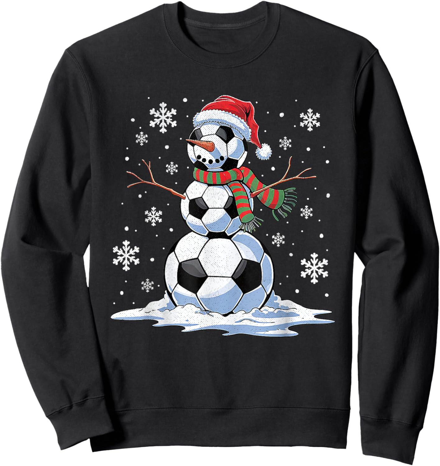 Funny Soccer Snowman Sweatshirt - Sweatshirt | Black