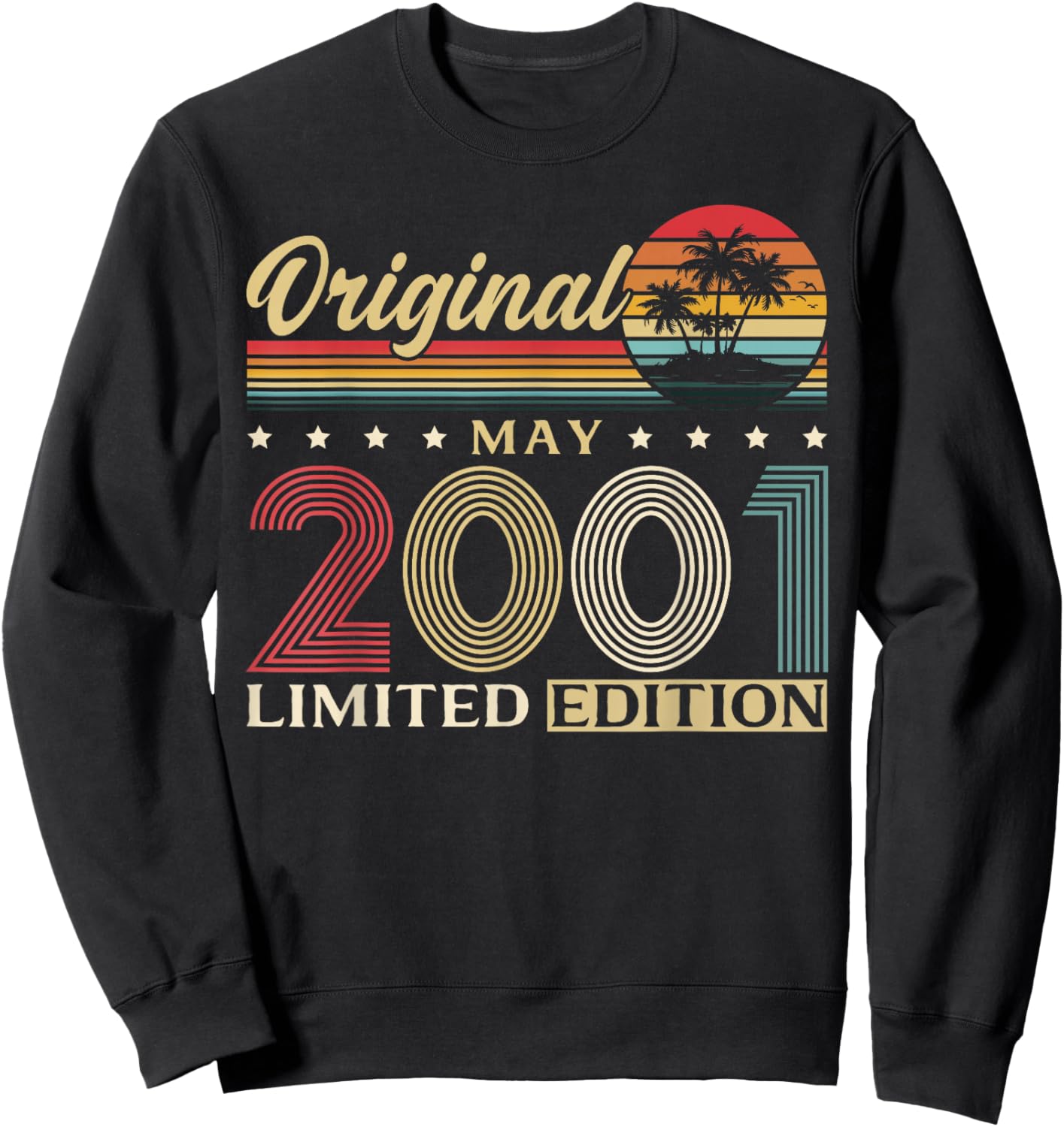 25 Ans Anniversaire Homme Cadeau Mai 2001 Vintage Sweatshirt - Sweatshirt | Black