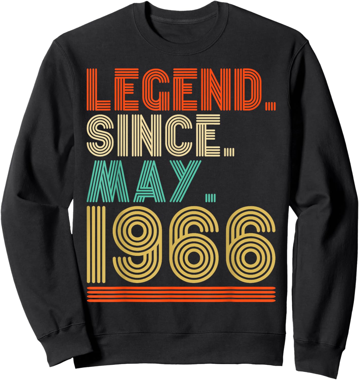 Retro 60 Years Old Legend Since May 1966 60th Birthday Sweatshirt - Sweatshirt | Black