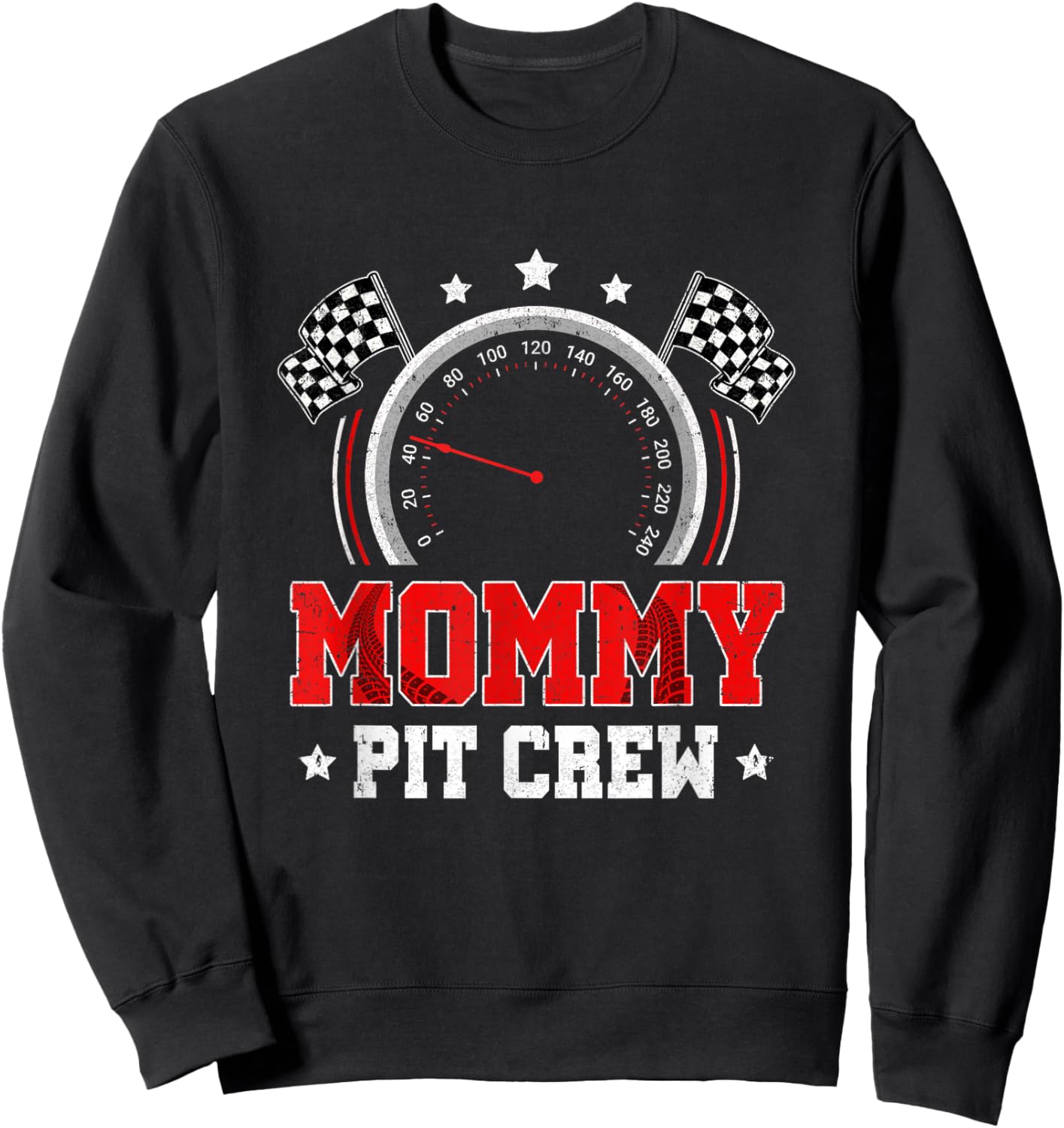 Mommy Pit Crew Race Car Birthday Party Racing Family Sweatshirt - Sweatshirt | Black