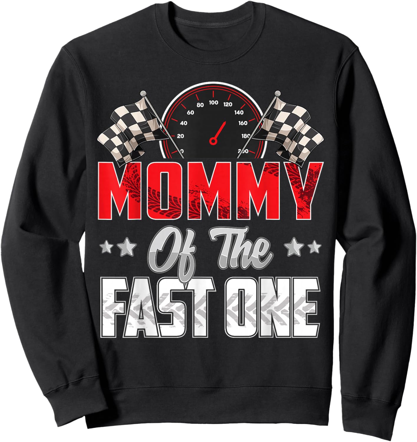 1 Year Old Racing car Fast one Birthday 1st Family Mommy Sweatshirt - Sweatshirt | Black