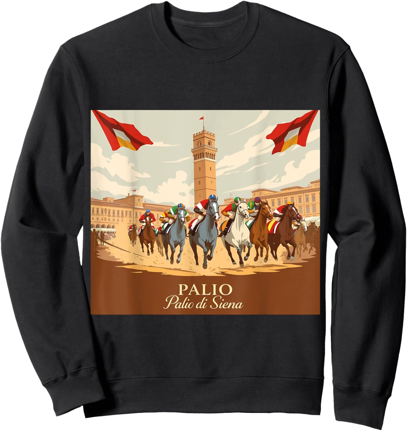 Palio di Siena Horse Race Sweatshirt - Sweatshirt | Black