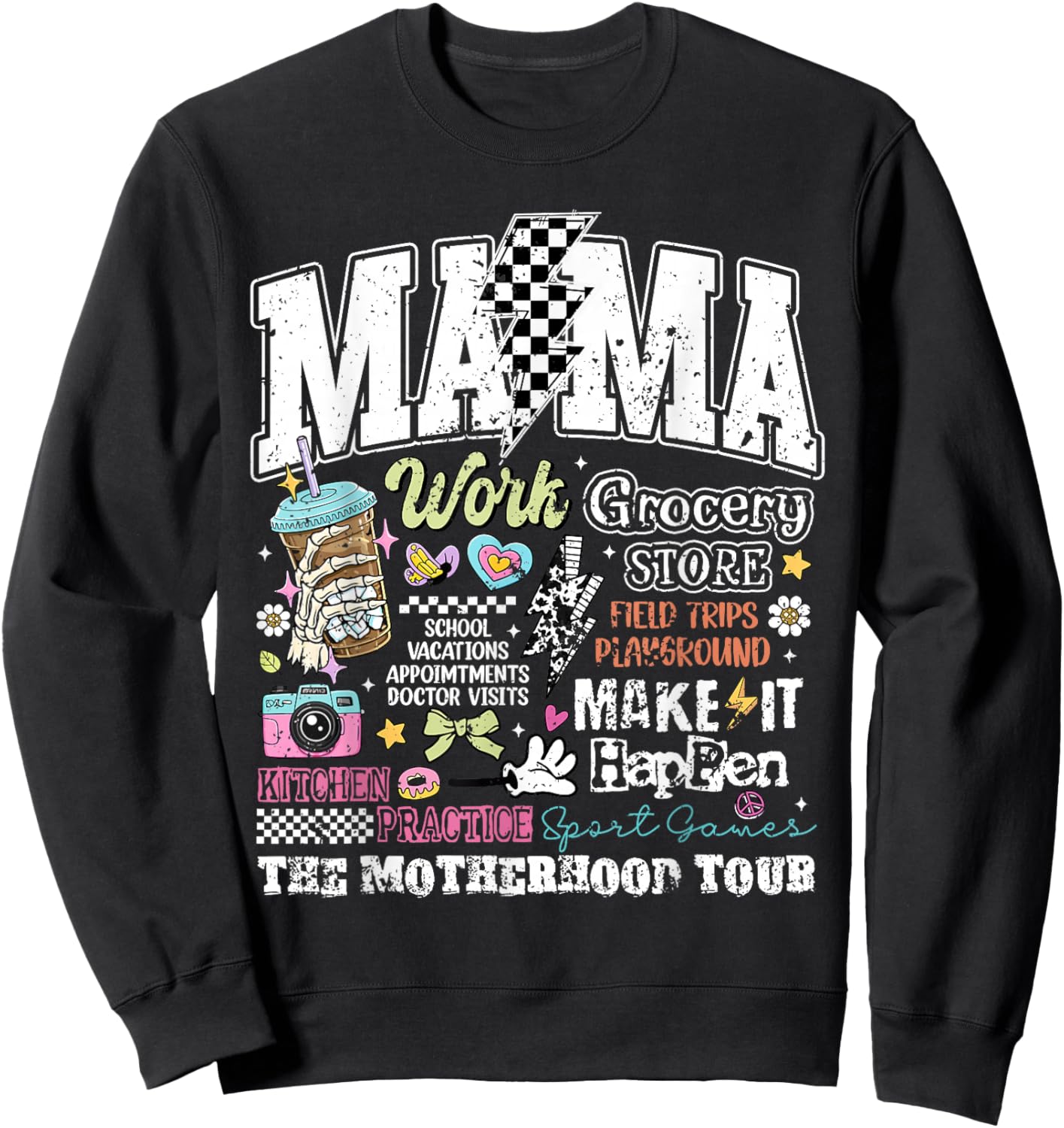 Mama Lightning The Motherhood Tour Mom Happy Mother's Day Sweatshirt - Sweatshirt | Black