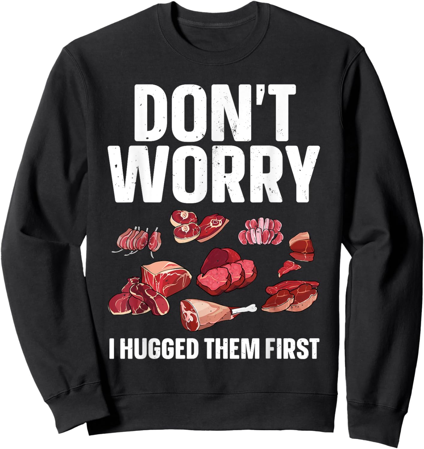Funny Butcher Design Women Butchery Meat Butcher Sweatshirt - Sweatshirt | Black