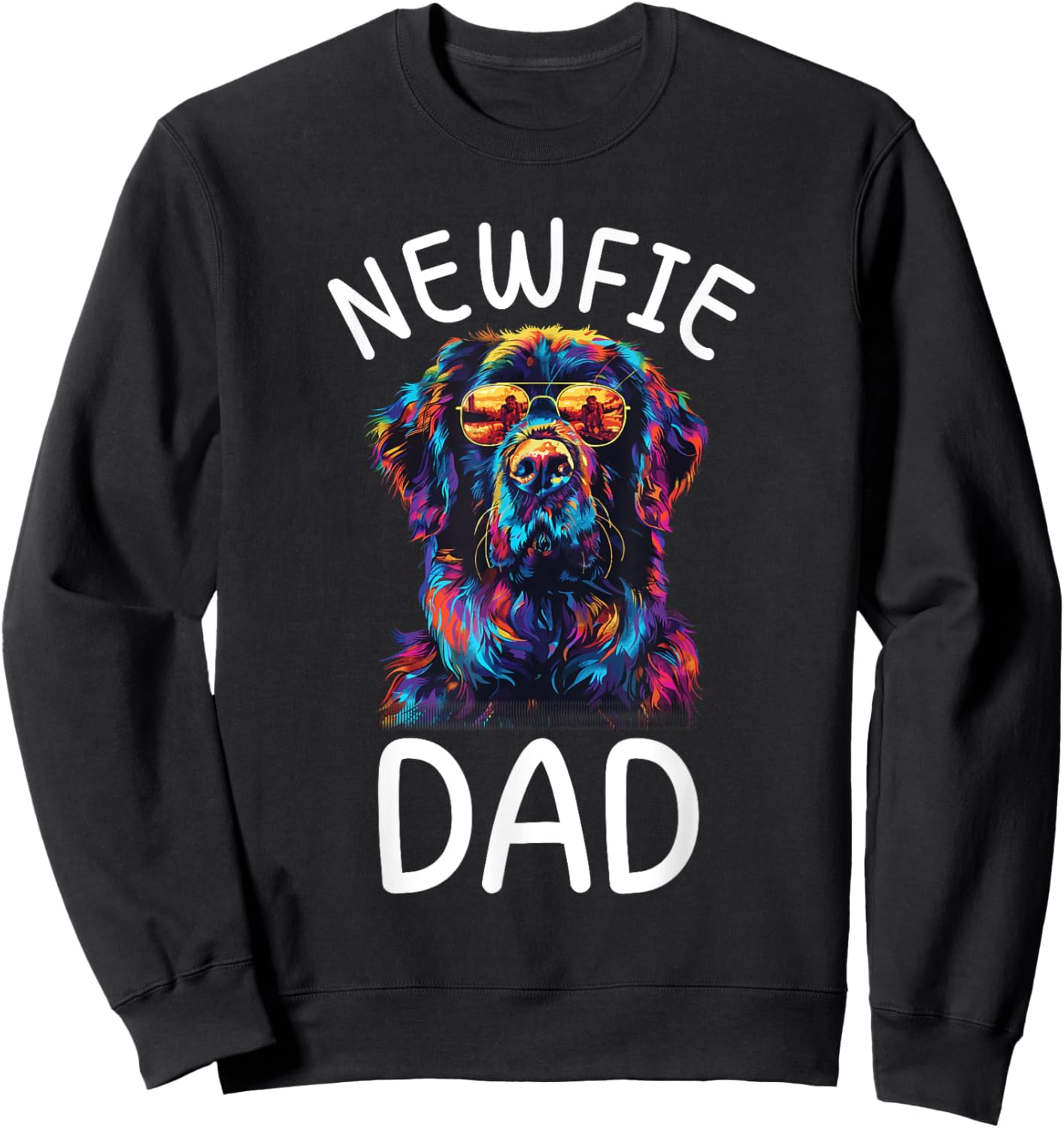 Newfoundland Dad Pop Art Design Newfoundland Dog Lovers Sweatshirt - Sweatshirt | Black
