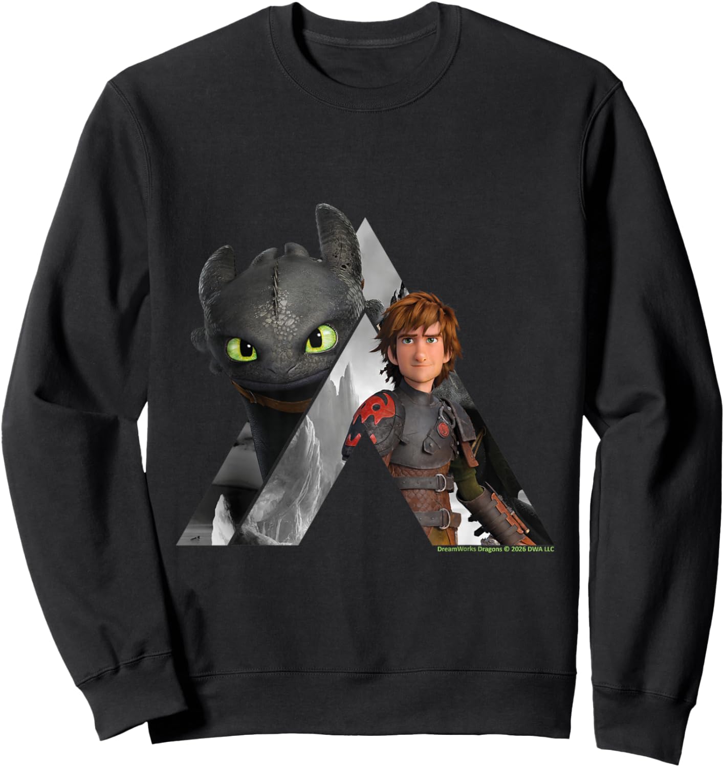 How to Train Your Dragon Toothless and Hiccup Viking Riders Sweatshirt - Sweatshirt | Black