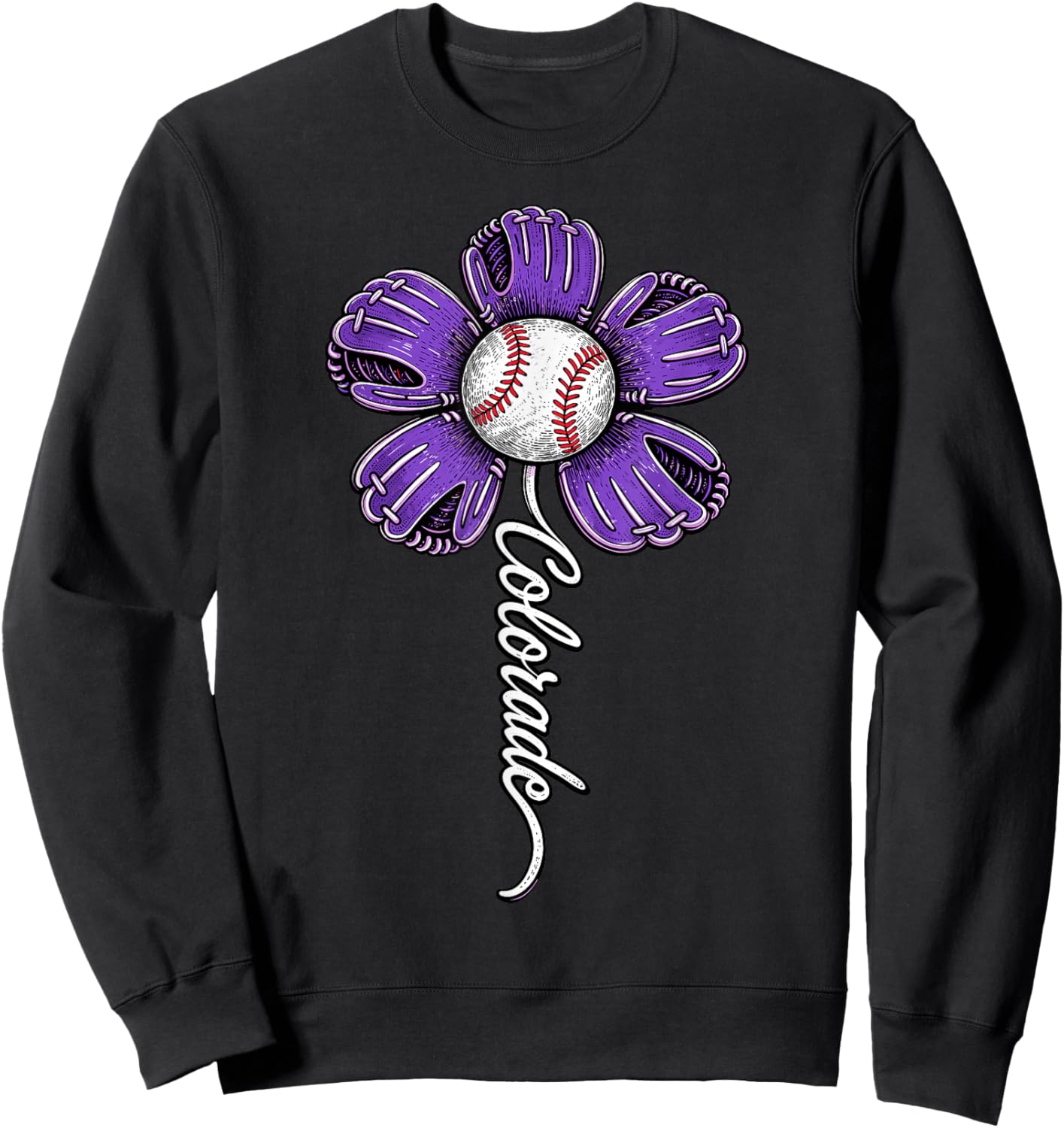 Colorado Flower Women Boys Girls Kids Sweatshirt - Sweatshirt | Black