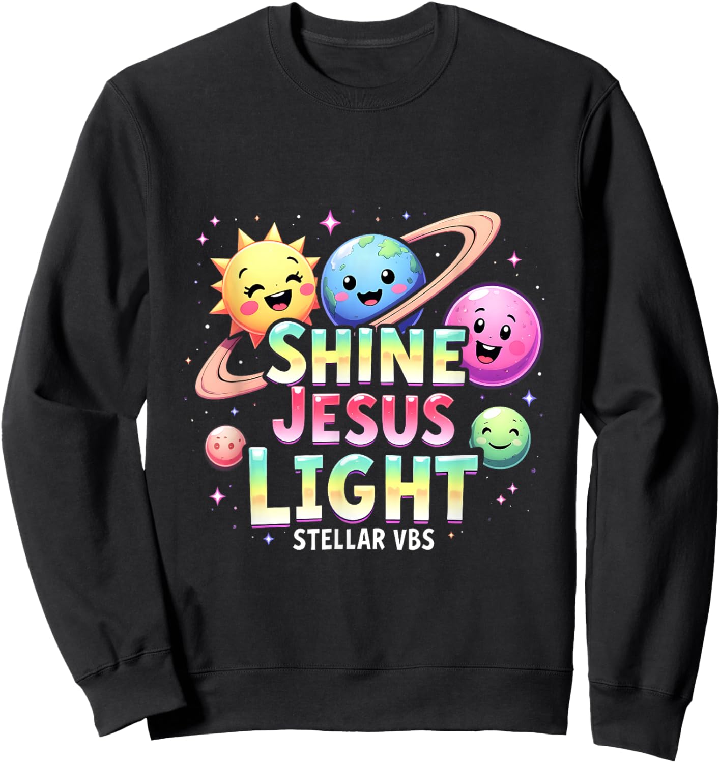 Stellar Space VBS 2025 Jesus Vacation School Camp Christian Sweatshirt - Sweatshirt | Black