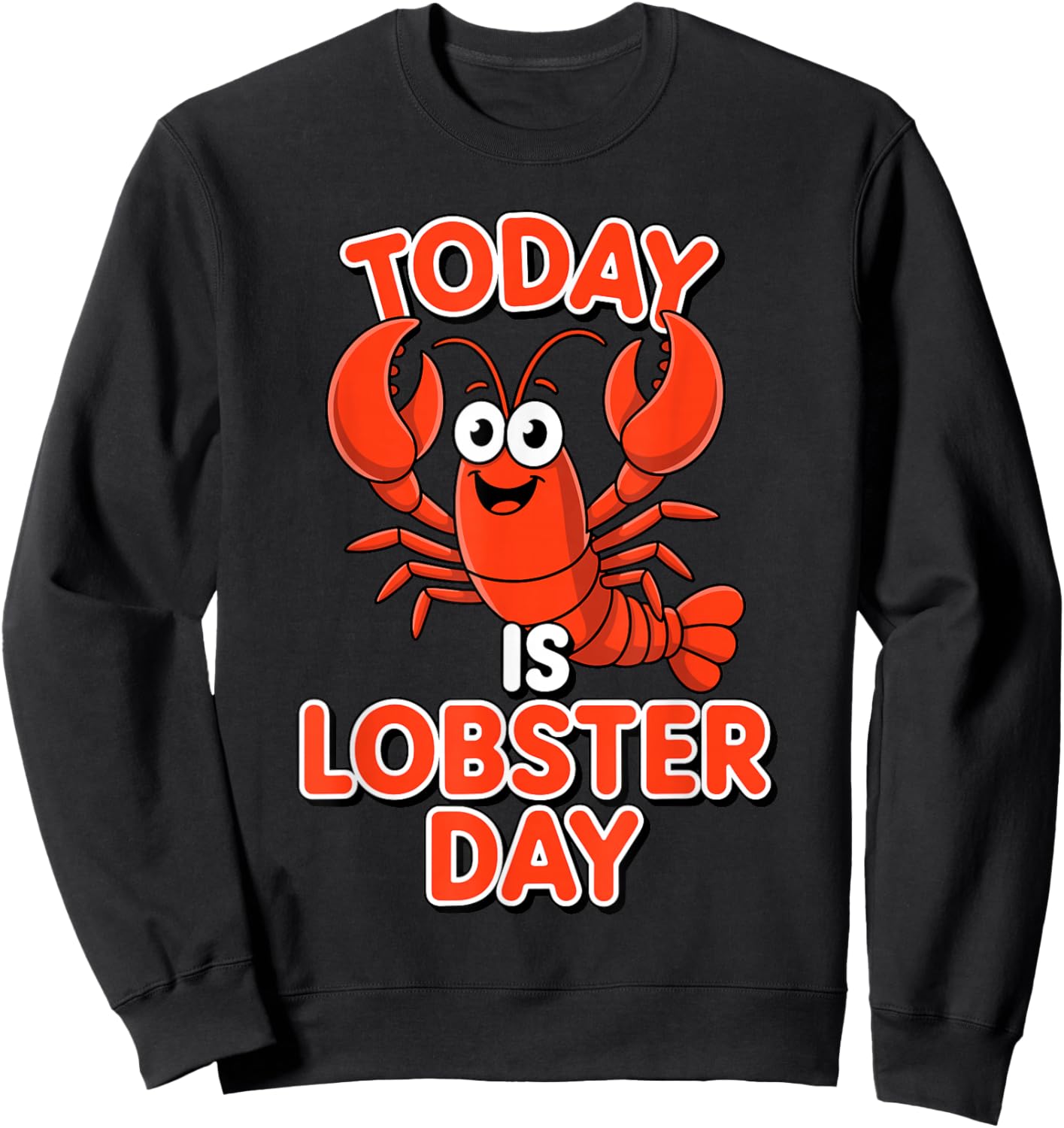 Funny Lobster Art Women Kids Seafood Lobster Lover Sweatshirt - Sweatshirt | Black