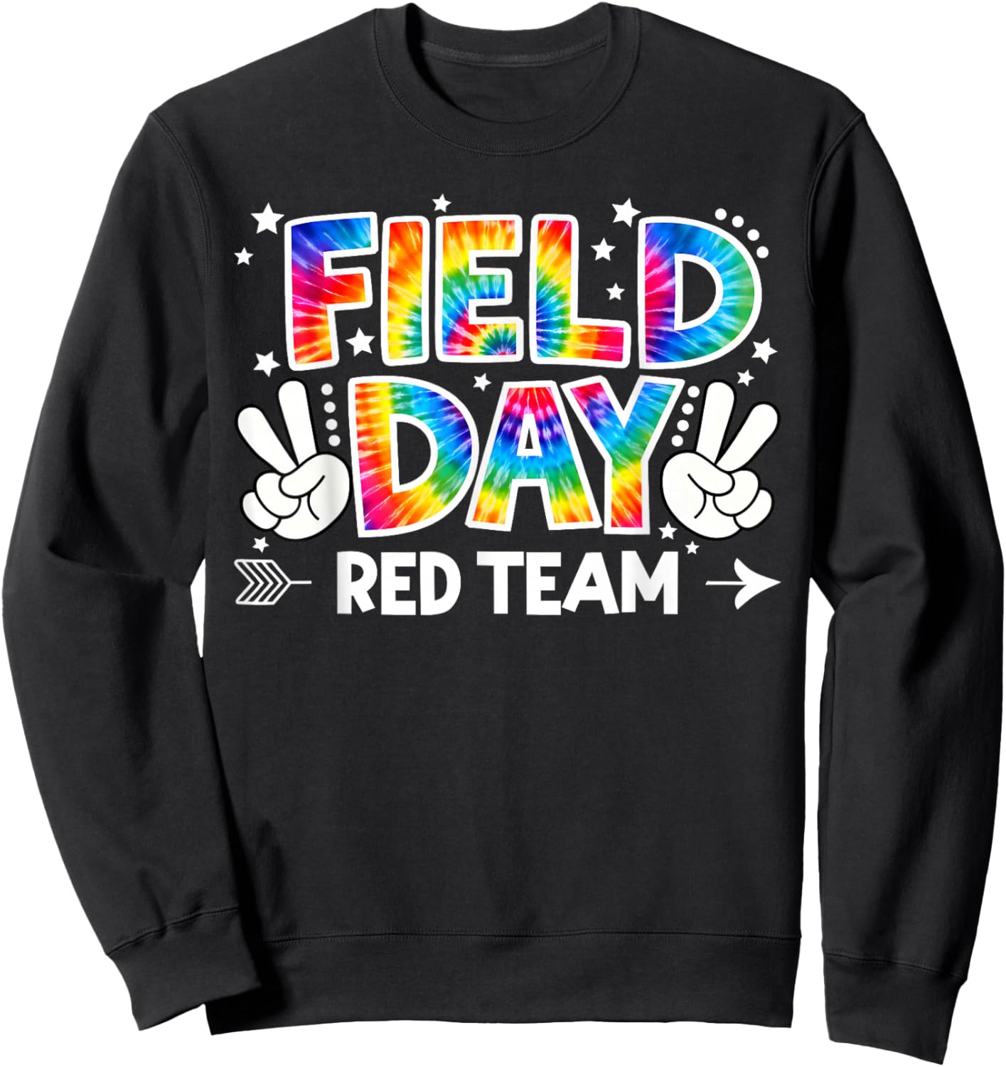 Field Day Red Team Peace Hand Tie Dye Men Women Kid Sweatshirt - Sweatshirt | Black