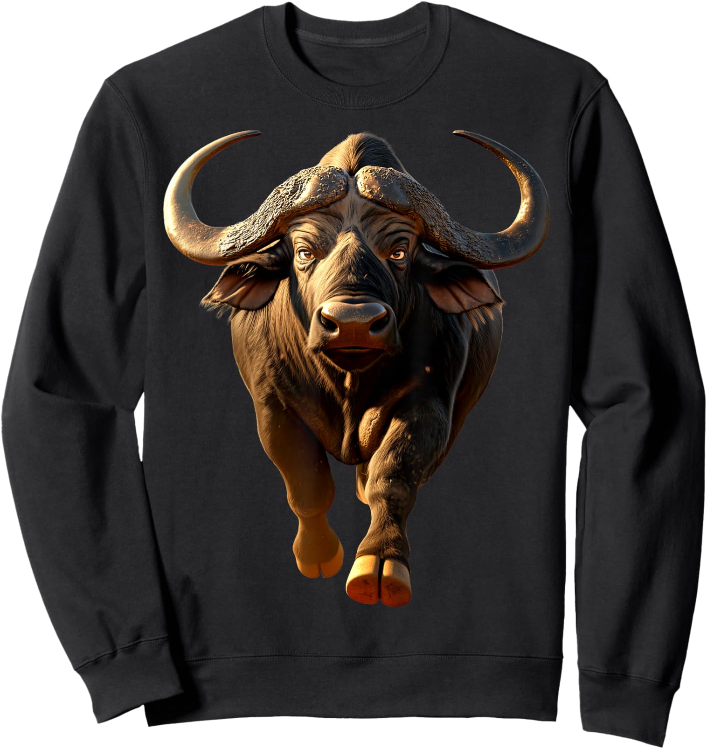 Buffalo Cape Water Buffalos Safari South African Buffalo Sweatshirt - Sweatshirt | Black