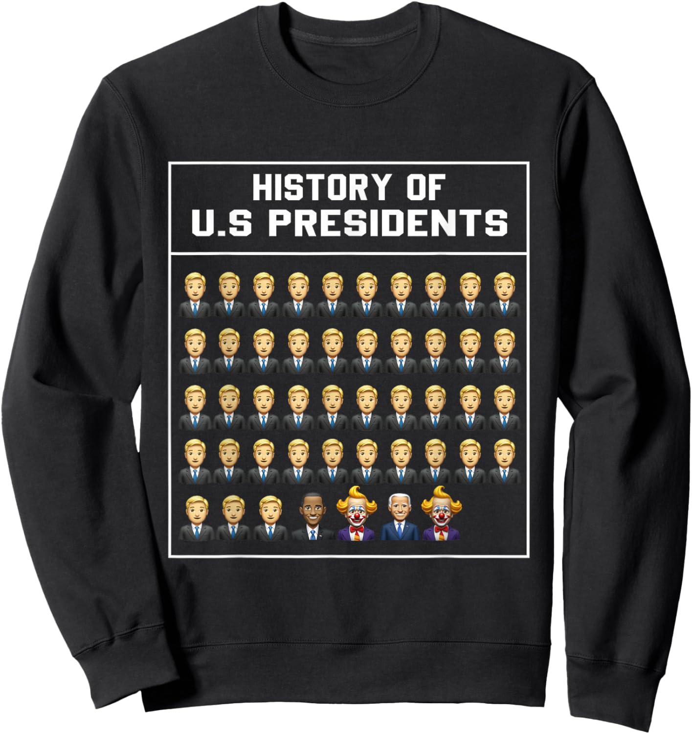 Funny History of U.S. Presidents Political meme Sweatshirt - Sweatshirt | Black
