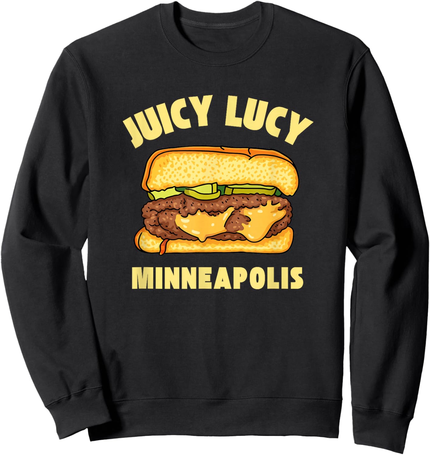 Juicy Lucy Cheeseburger Minneapolis Dive Bar Cheese Burger Sweatshirt - Sweatshirt | Black