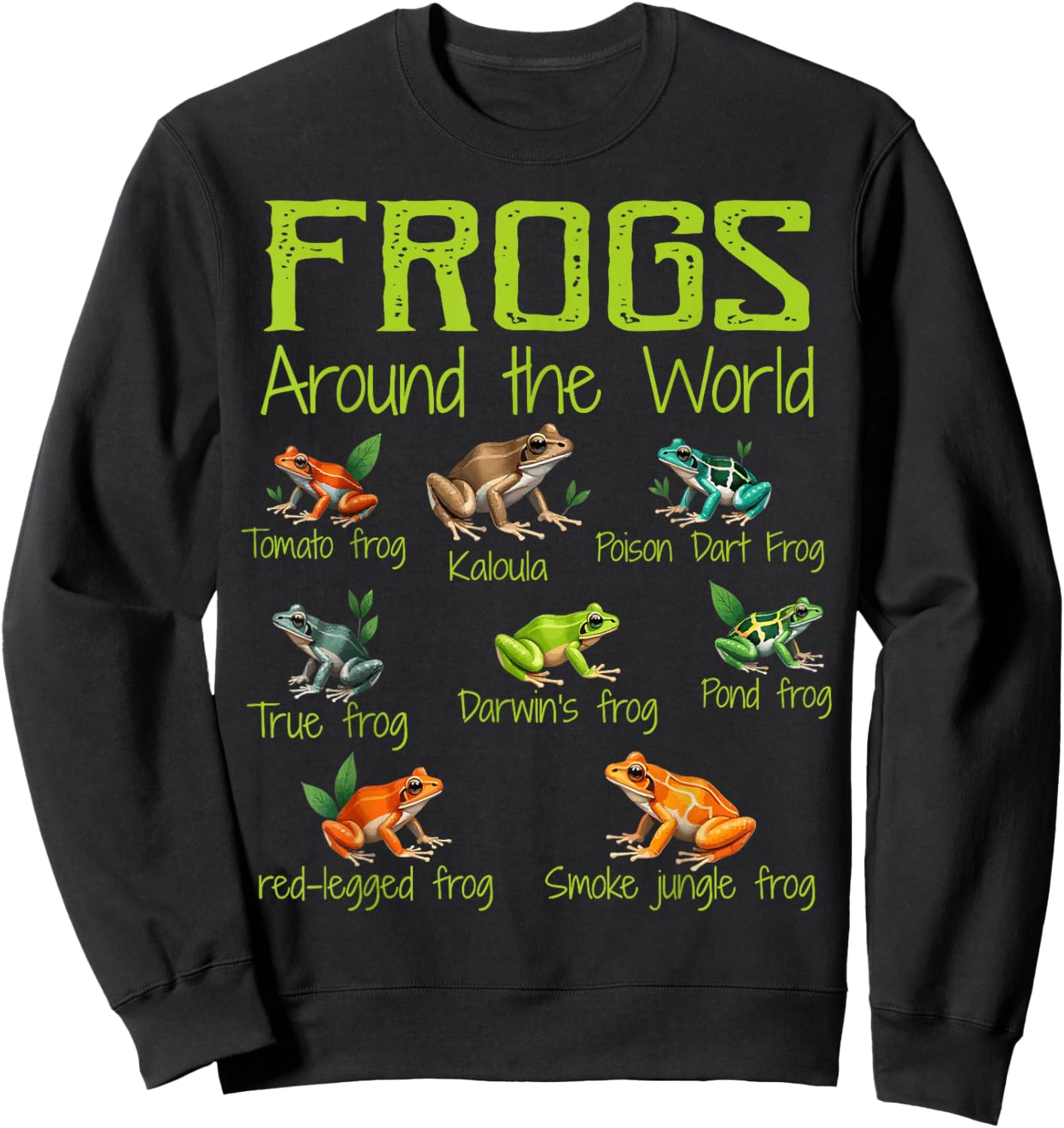 Frogs Around The World - Types Of Frogs Sweatshirt - Sweatshirt | Black