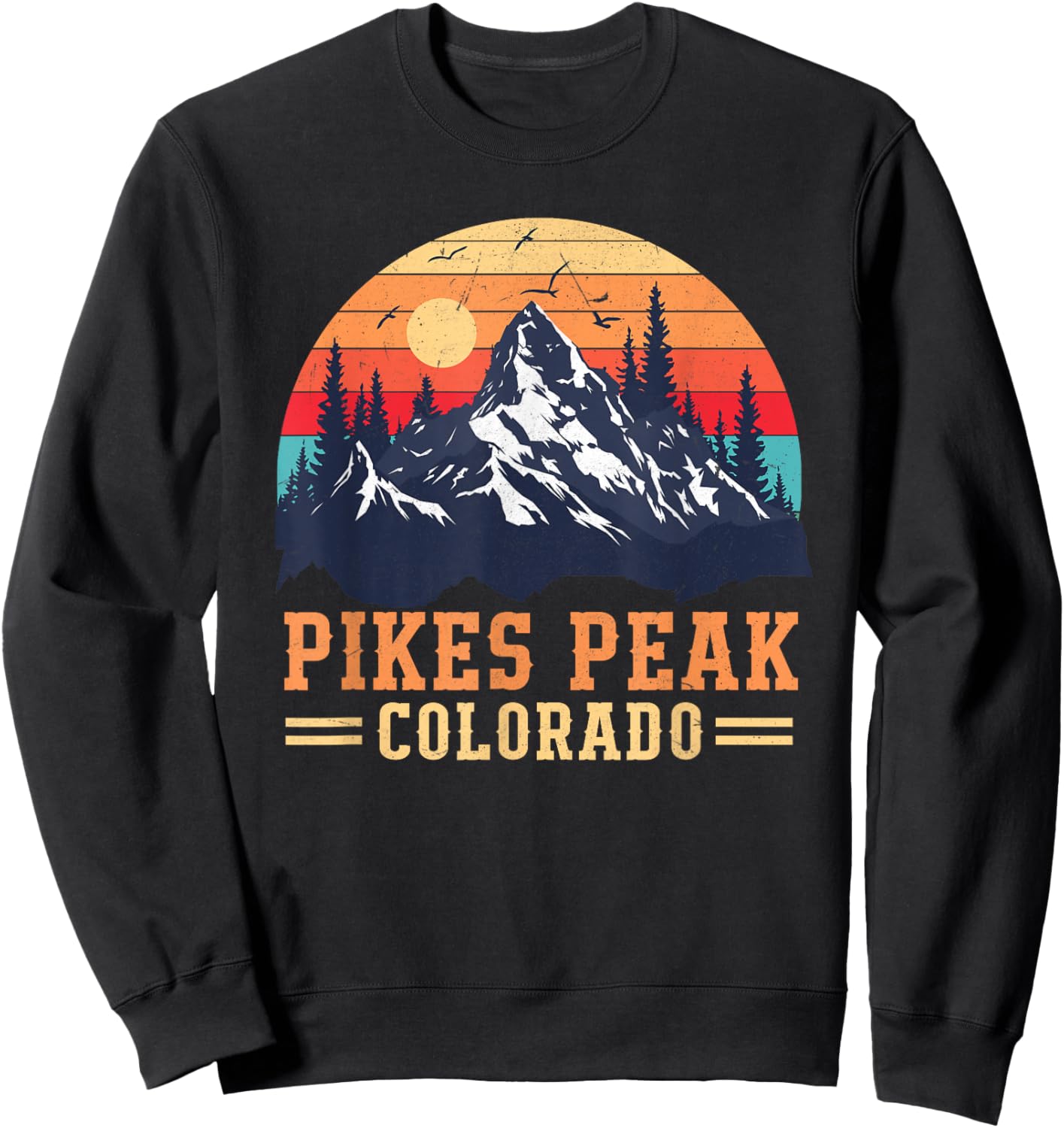 Pikes Peak National Park Hiking Mountain Outdoor Sweatshirt - Sweatshirt | Black