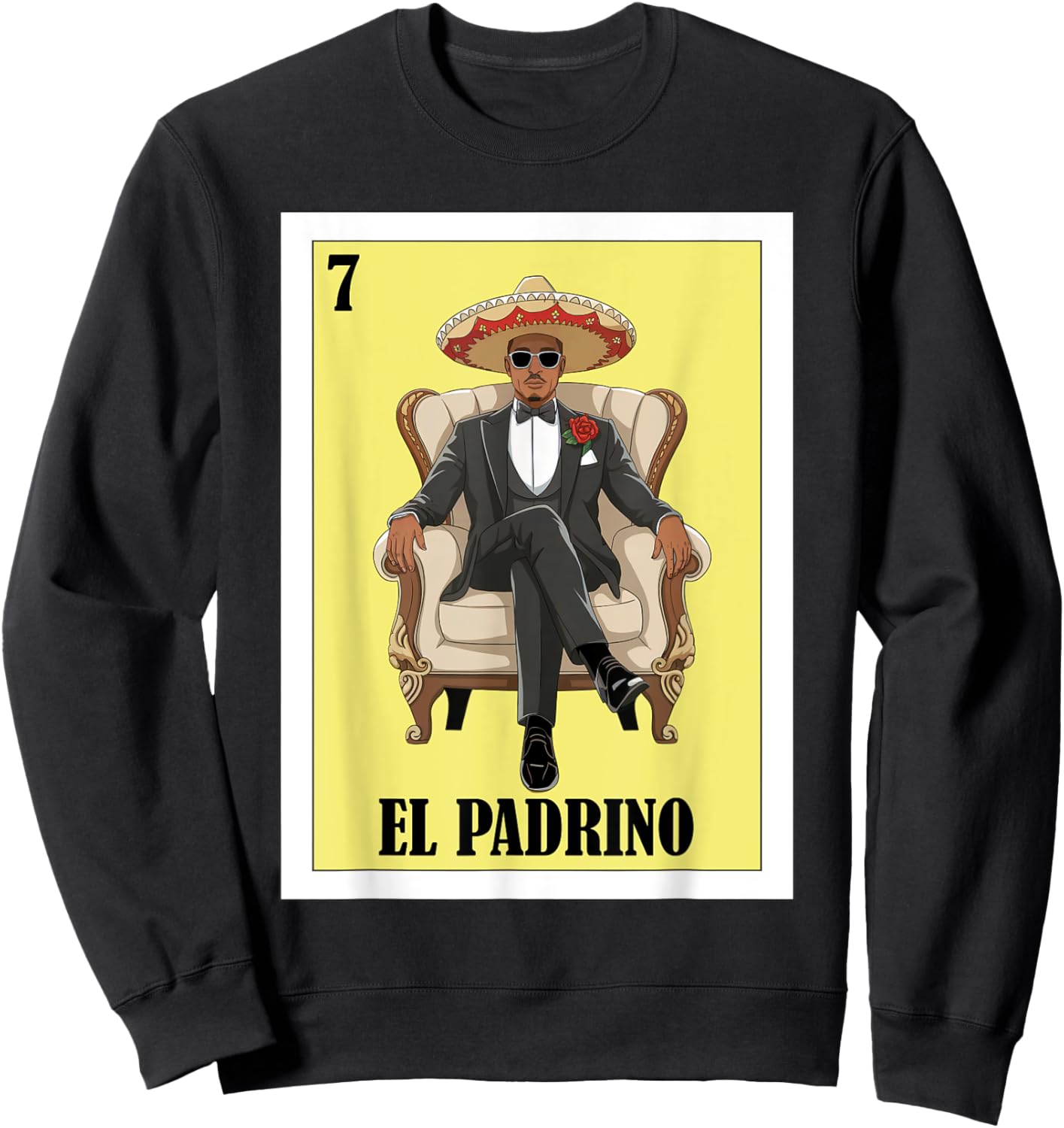 Funny Mexican Baptism Baby Shower Design Padrino Proposal Sweatshirt - Sweatshirt | Black