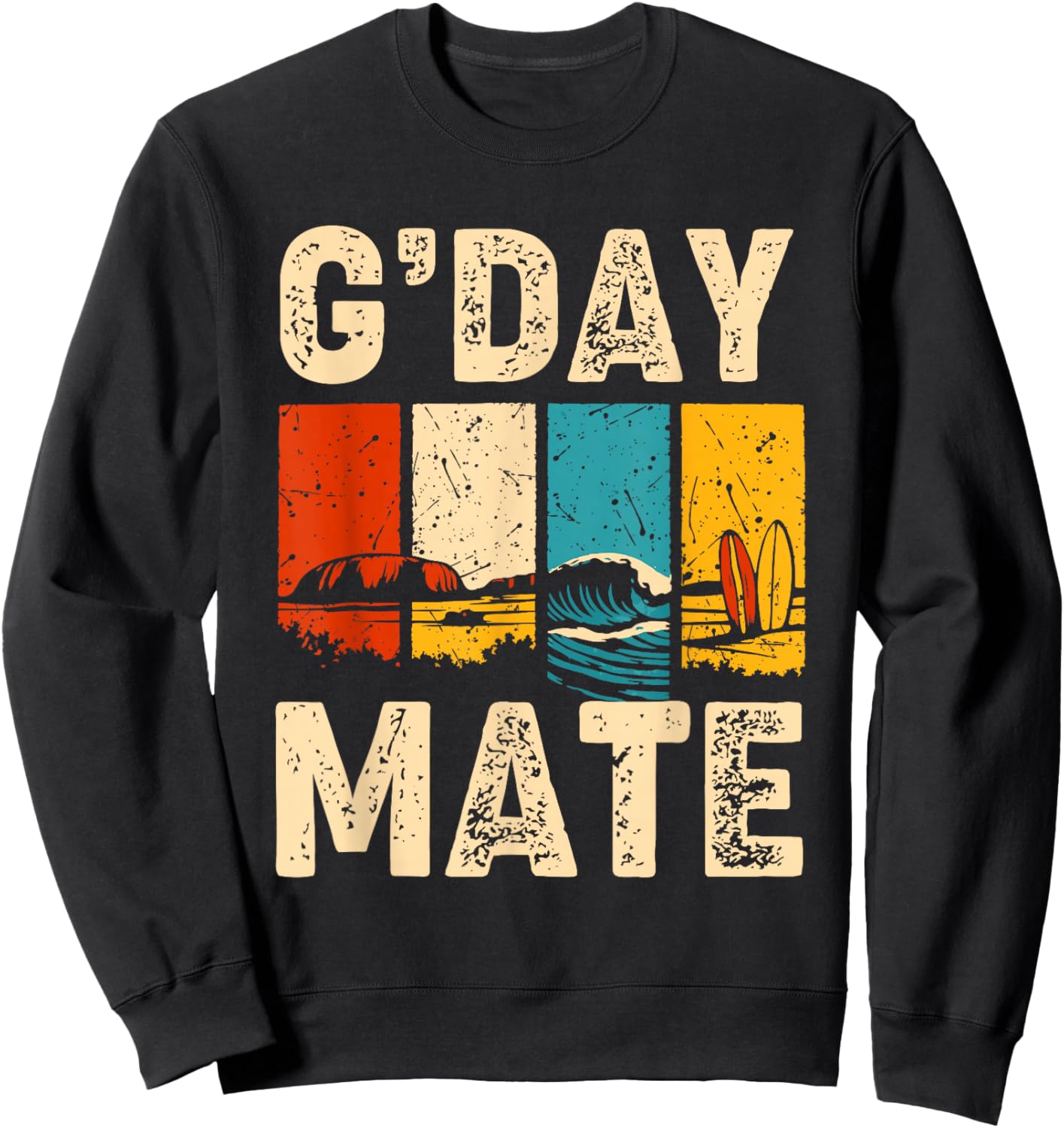 Australia G'Day Mate Shirt Aussie Funny Australian Nature Sweatshirt - Sweatshirt | Black