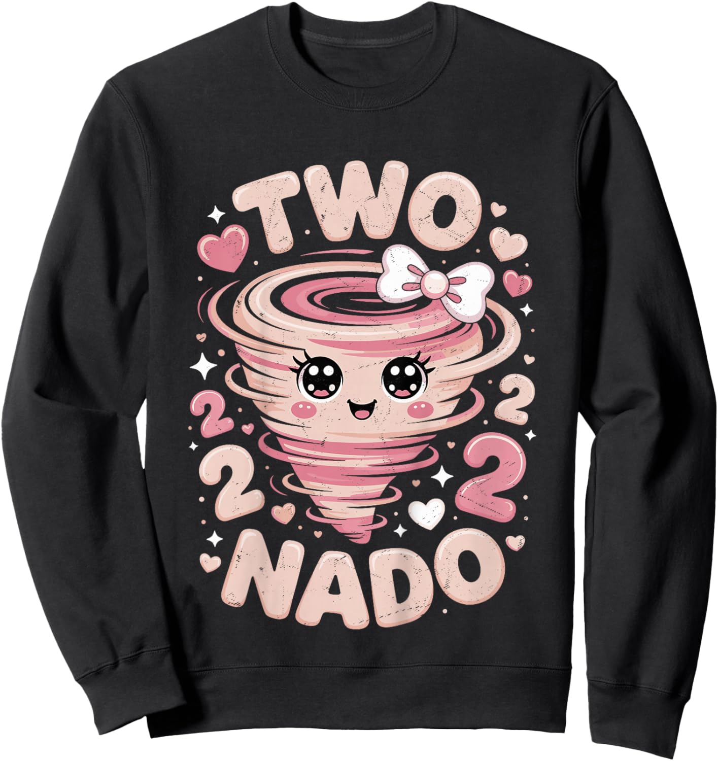 Two Nado 2nd Birthday Funny 2 Year Old Girls Kids Toddler Sweatshirt - Sweatshirt | Black