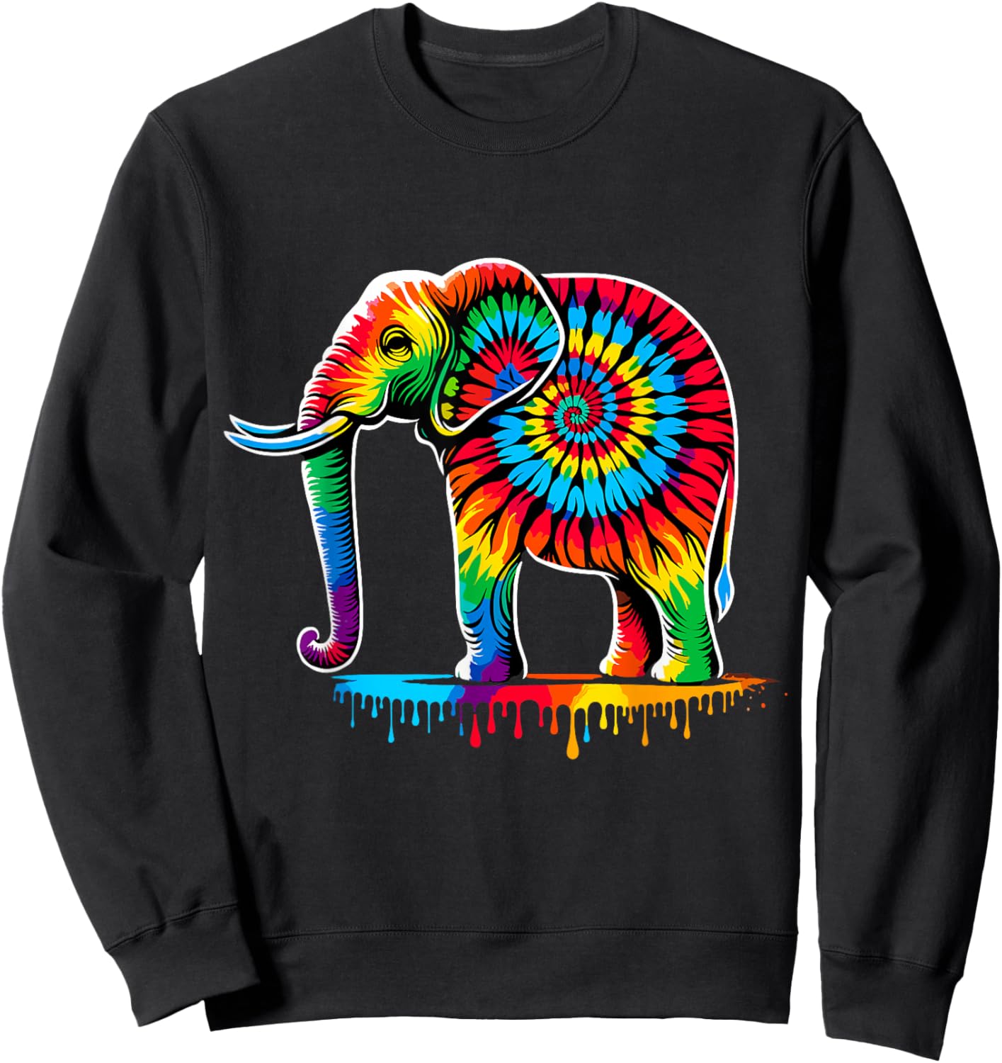 Tie-Dye Elephant Sweatshirt - Sweatshirt | Black