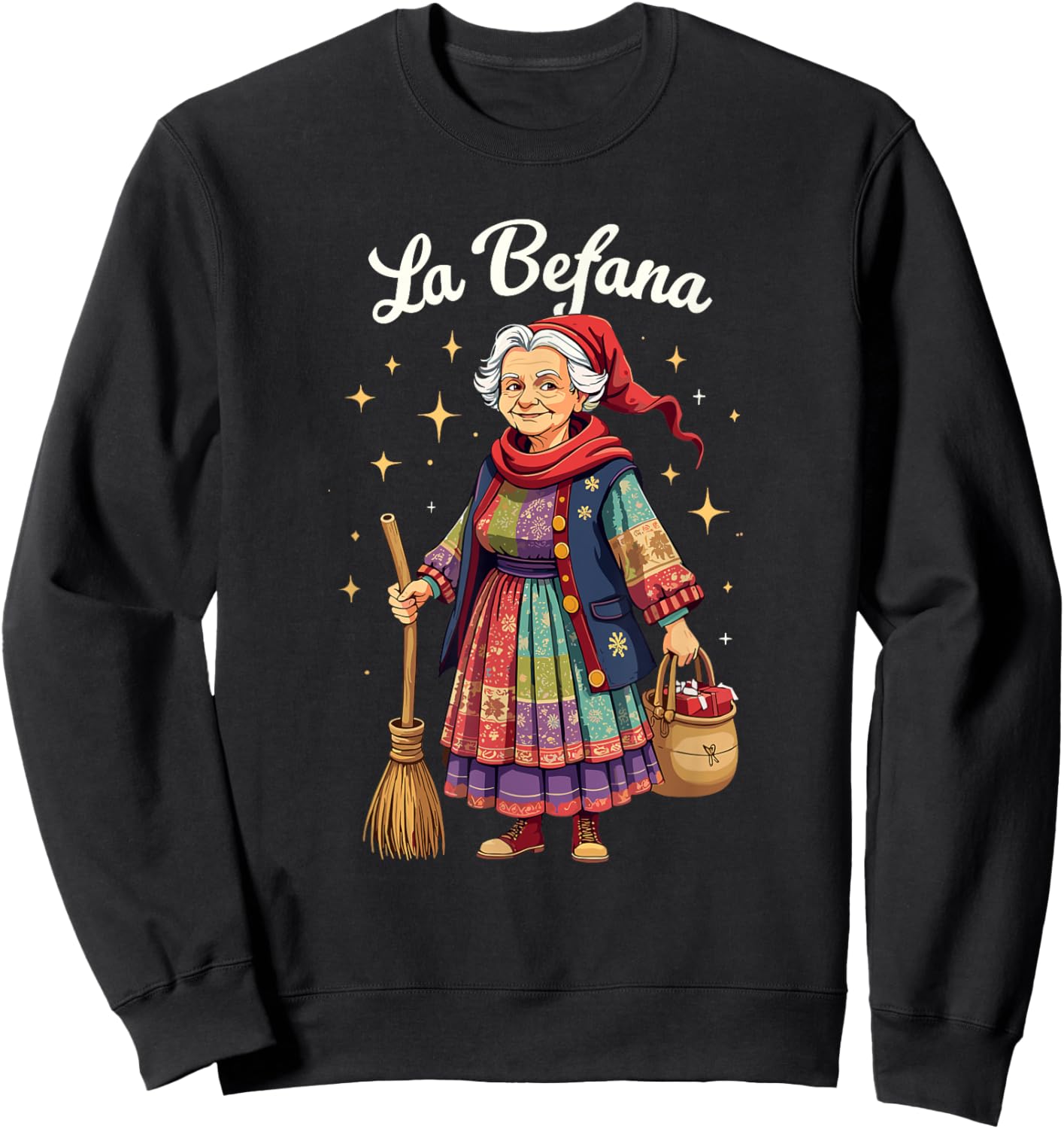 La Befana Christmas Witch Italian Xmas Sweatshirt - Sweatshirt | Black
