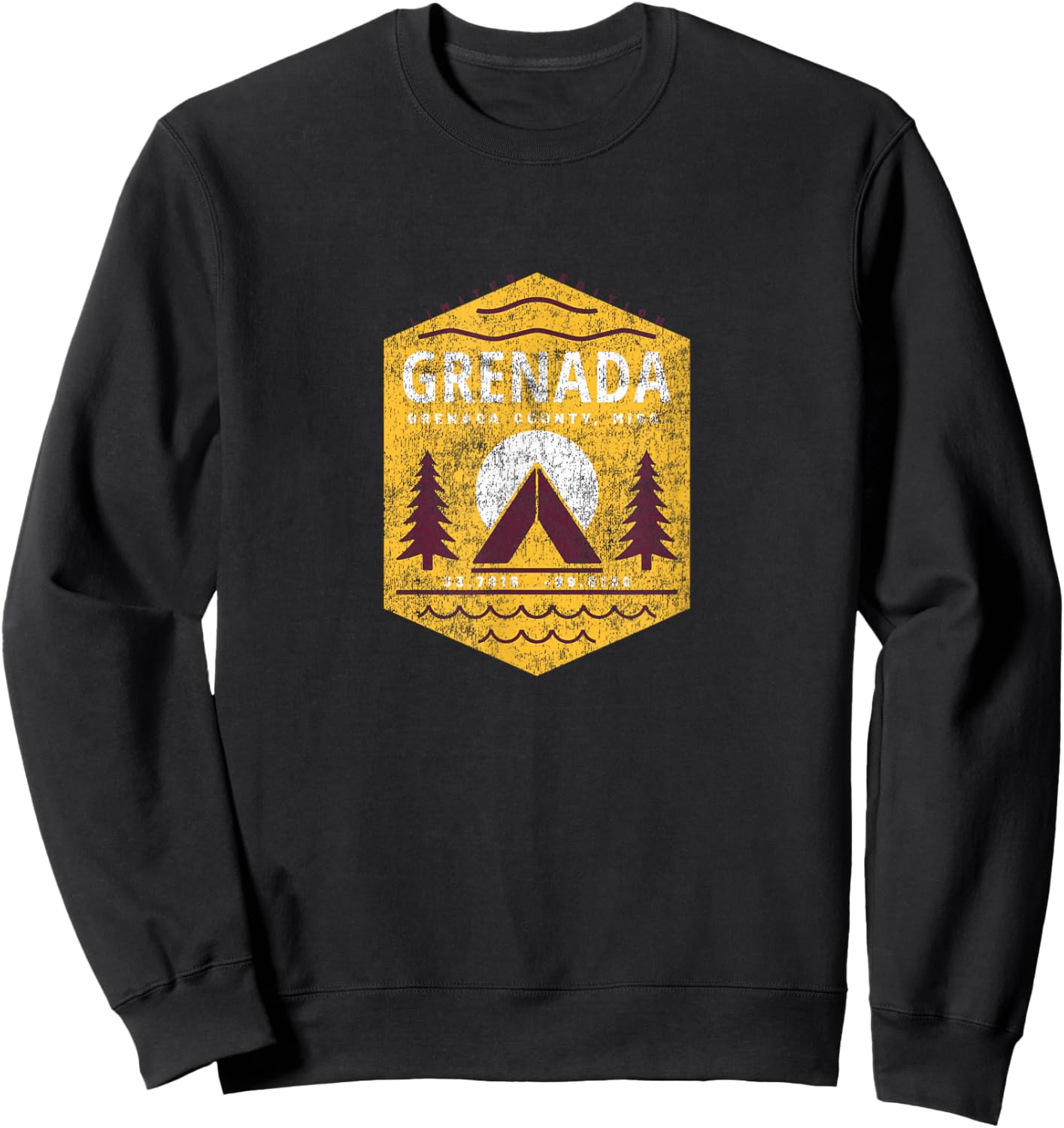 Grenada Mississippi Camping Souvenir Grenada Sweatshirt - Sweatshirt | Black