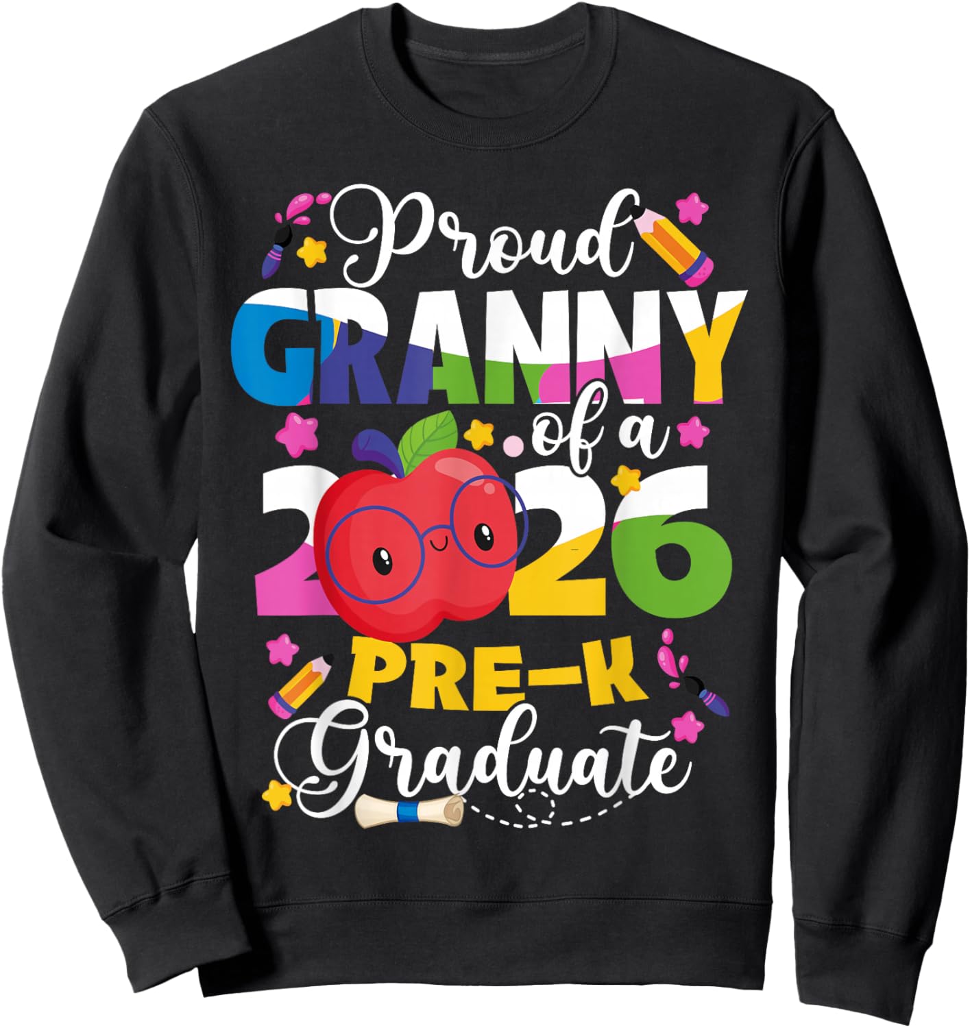 Proud Granny of 2026 Pre-K Graduate Mothers Day Graduation Sweatshirt - Sweatshirt | Black