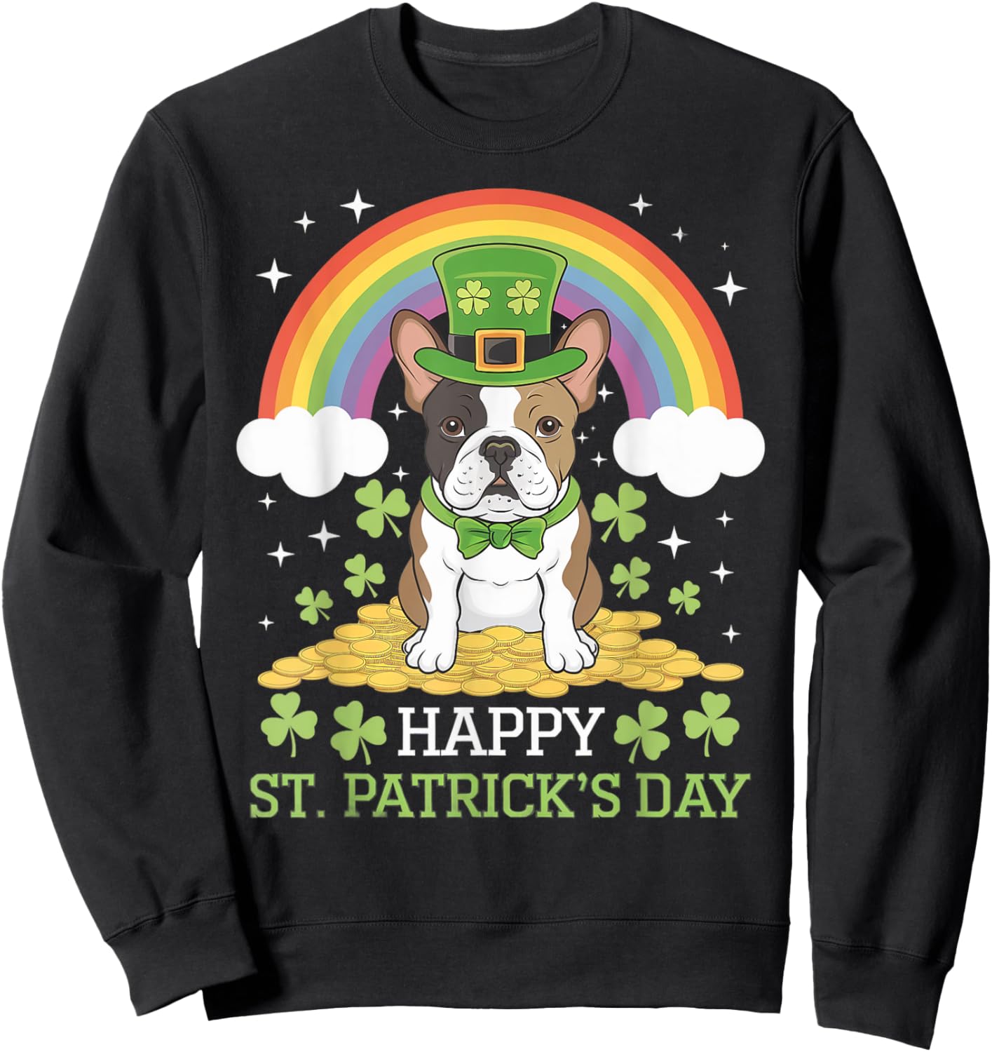 St. Patrick's Frenchie on French Bulldog Dog St Patricks Day Sweatshirt - Sweatshirt | Black