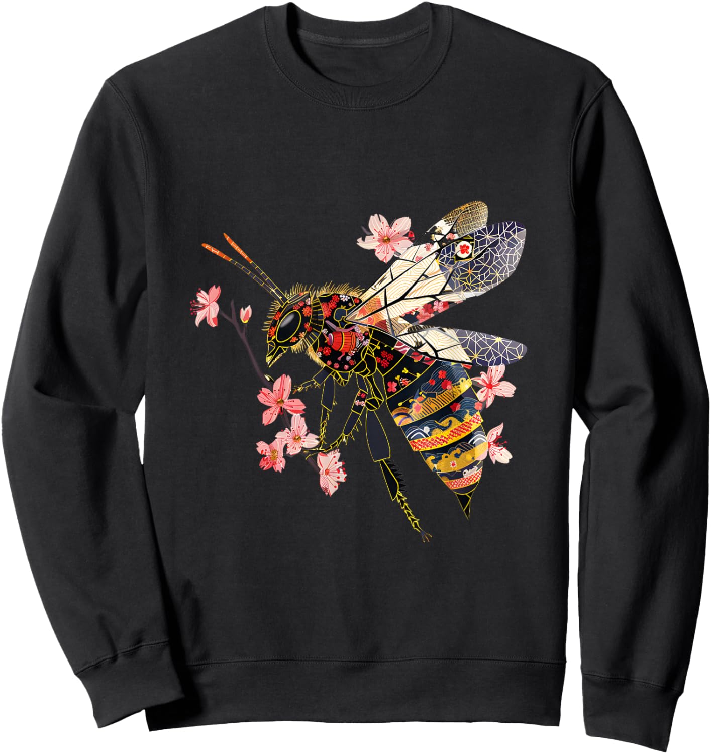 Giant Hornet Japanese Origami Hornets Cherry Blossom Sweatshirt - Sweatshirt | Black