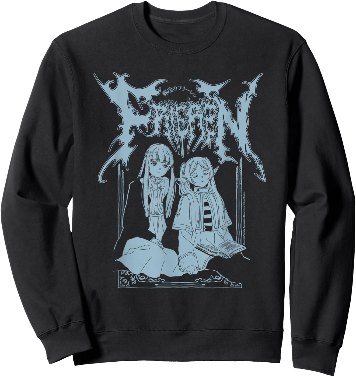 Frieren Heavy Metal Logo Frieren and Fern Fantasy Anime Sweatshirt - Sweatshirt | Black
