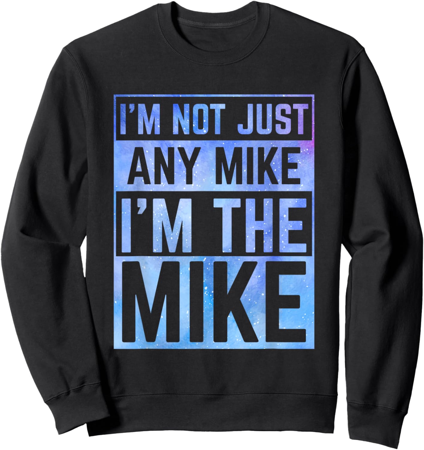 Personalized Gifts For Mike -Adults, -Kids Black Medium Modern Mock Collar Short Sleeve Sweatshirt - Sweatshirt | Black