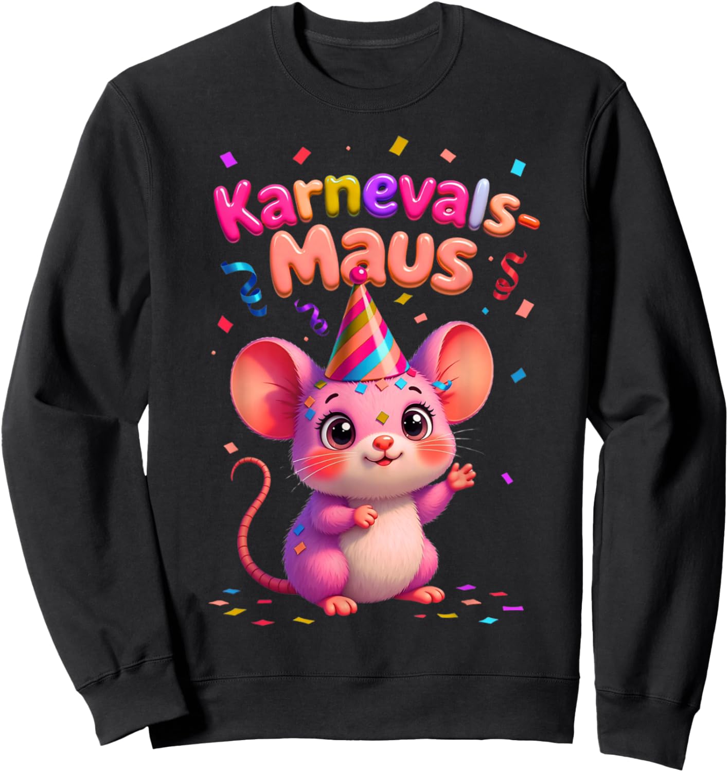 Carnival Mouse Cute Fancy Dress Motif and Children Sweatshirt - Sweatshirt | Black