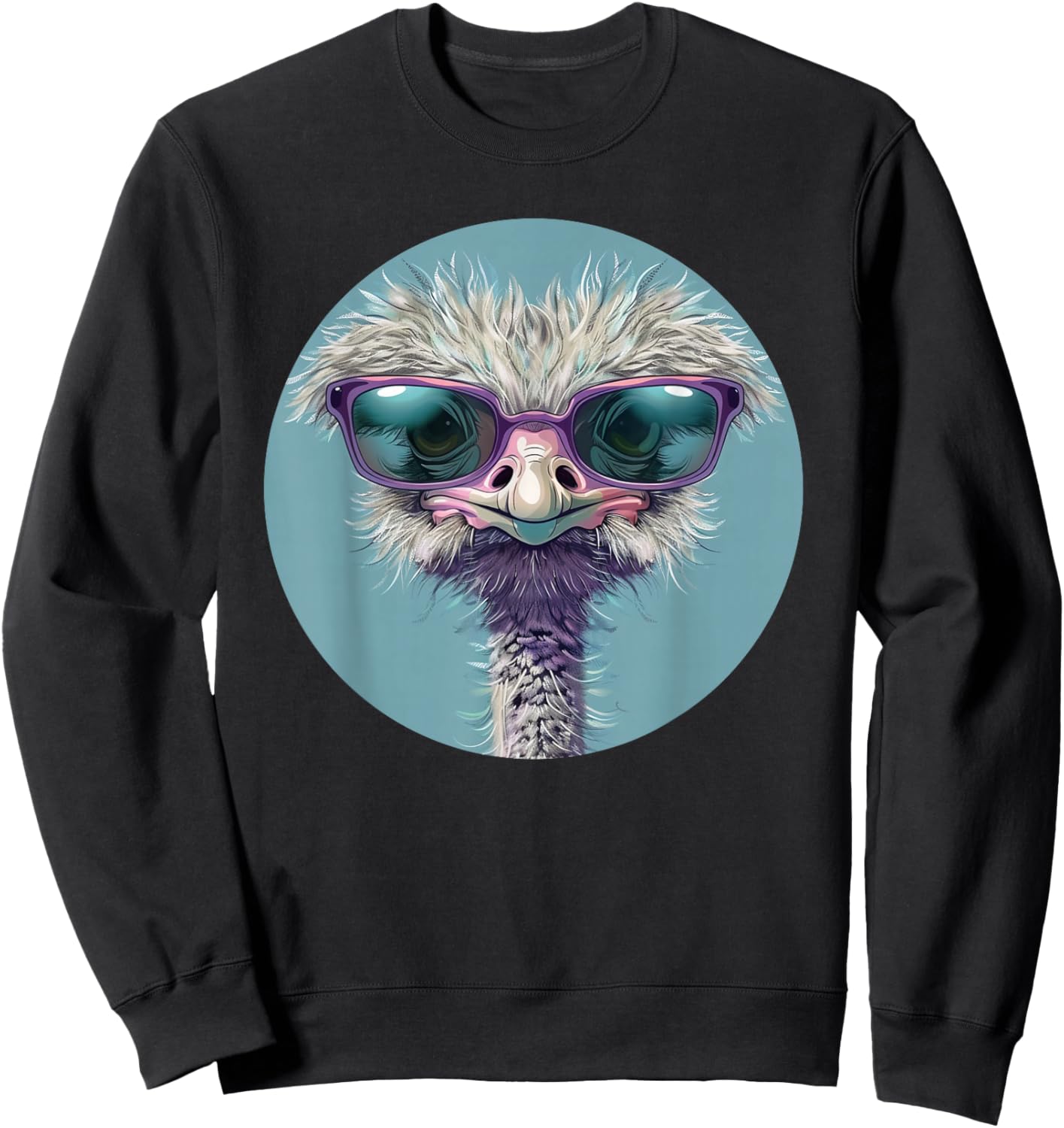 Funny bespectacled Ostrich with Sunglasses Costume Sweatshirt - Sweatshirt | Black