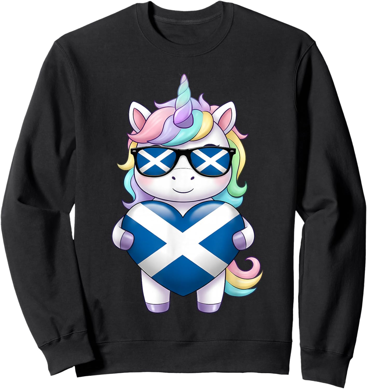 Drapeau écossais Licorne écossais Sweatshirt - Sweatshirt | Black