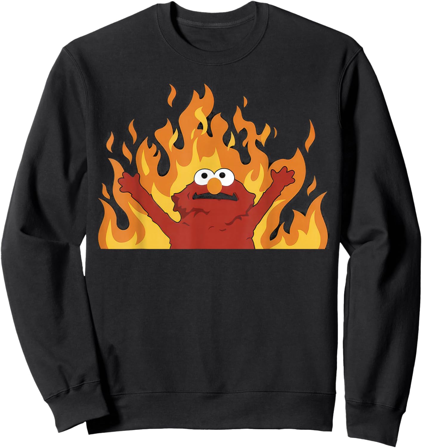 Hellmo Meme Everything is Fine, I'm Fine, Burning Fire Sweatshirt - Sweatshirt | Black