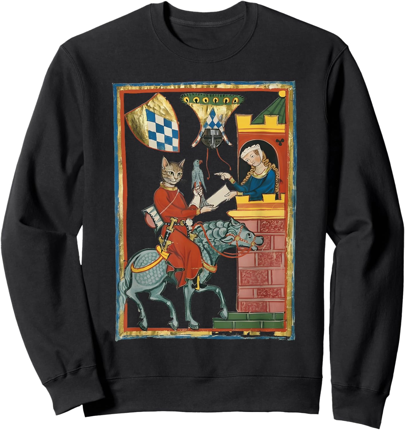 Weird Ugly Medieval Cats Sweatshirt - Sweatshirt | Black