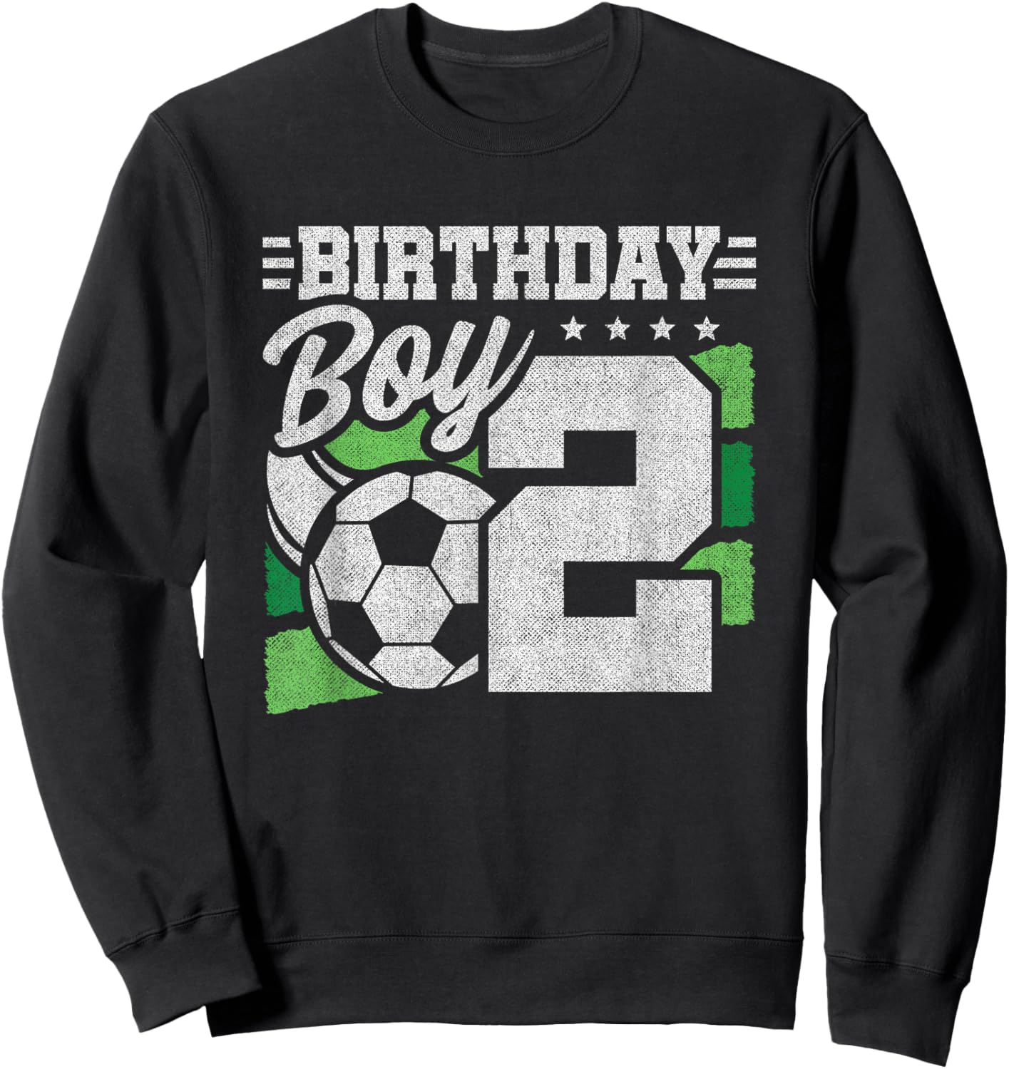 2 Year Old Soccer Birthday - Boys 2nd Birthday Soccer Sweatshirt - Sweatshirt | Black