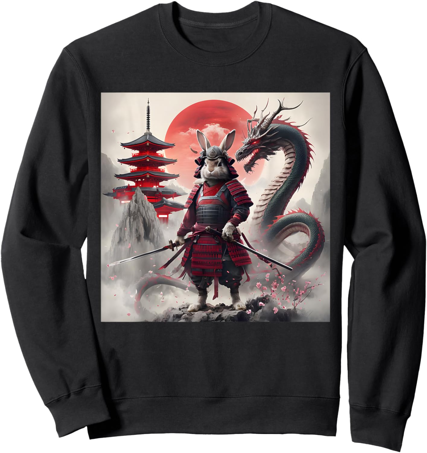 Samurai Bunny Rabbit Warrior Japanese Rabbit Ninja Easter Sweatshirt - Sweatshirt | Black