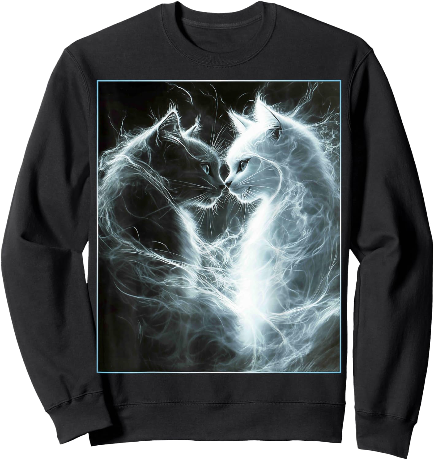 Cute Magical Cat Kitten Fantasy Art Design Sweatshirt - Sweatshirt | Black