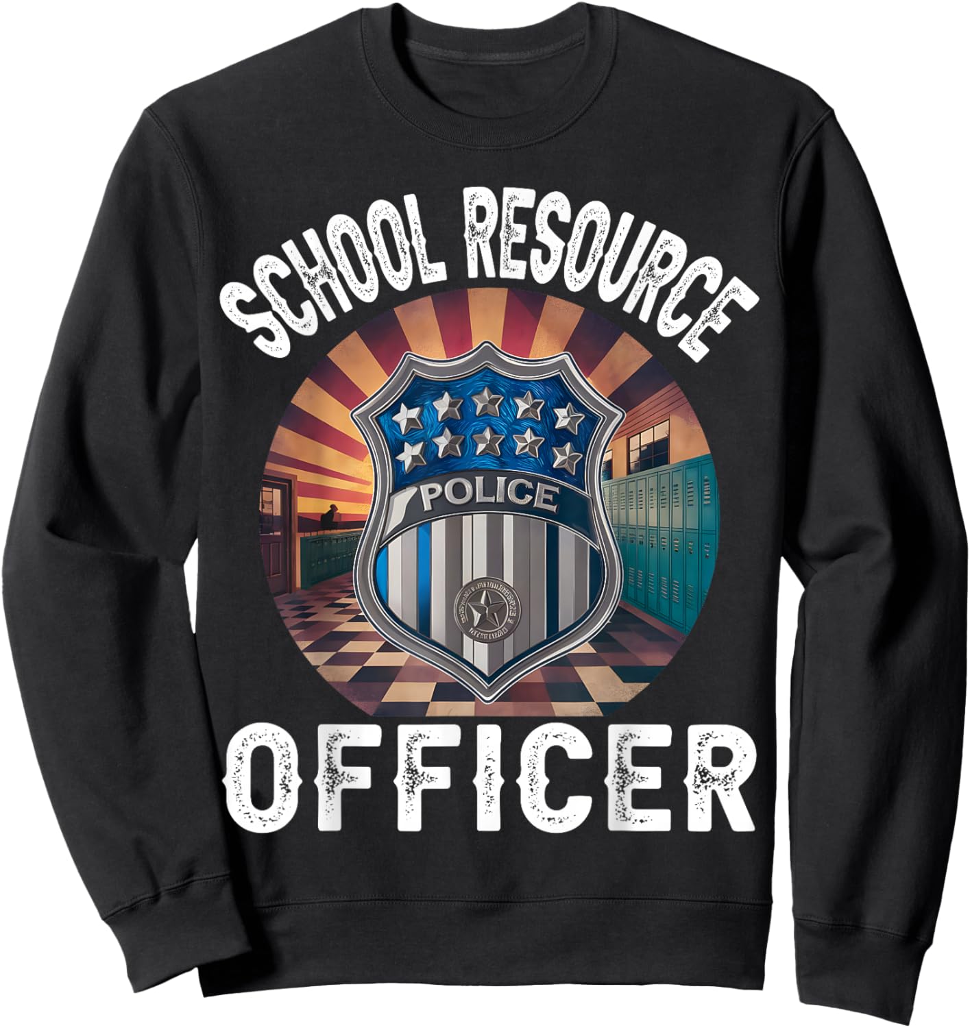 School Resource Officer Retro Badge SRO Police Men Women Sweatshirt - Sweatshirt | Black