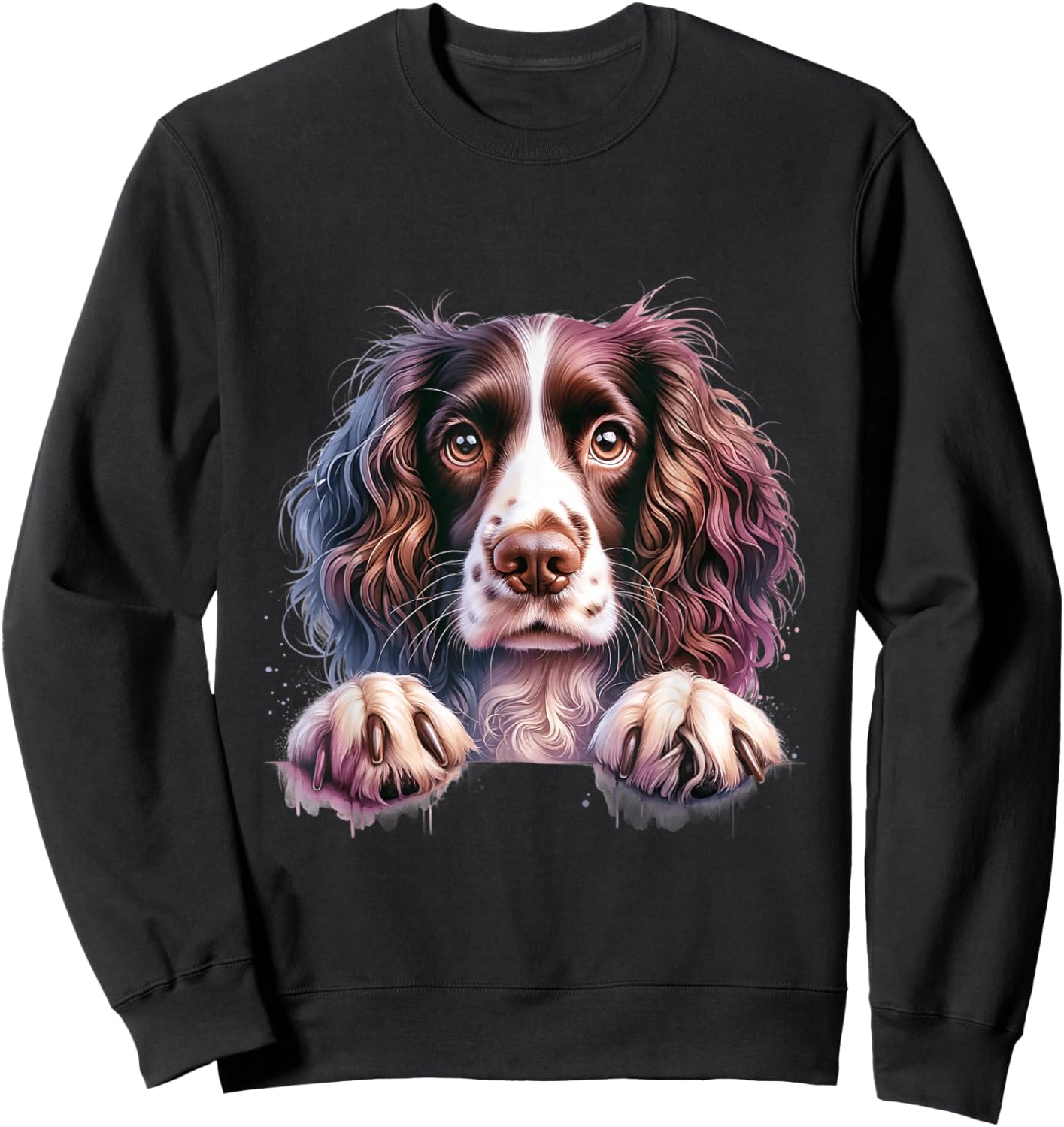Dog Head Spaniel Springer English Breton Cocker Sweatshirt - Sweatshirt | Black