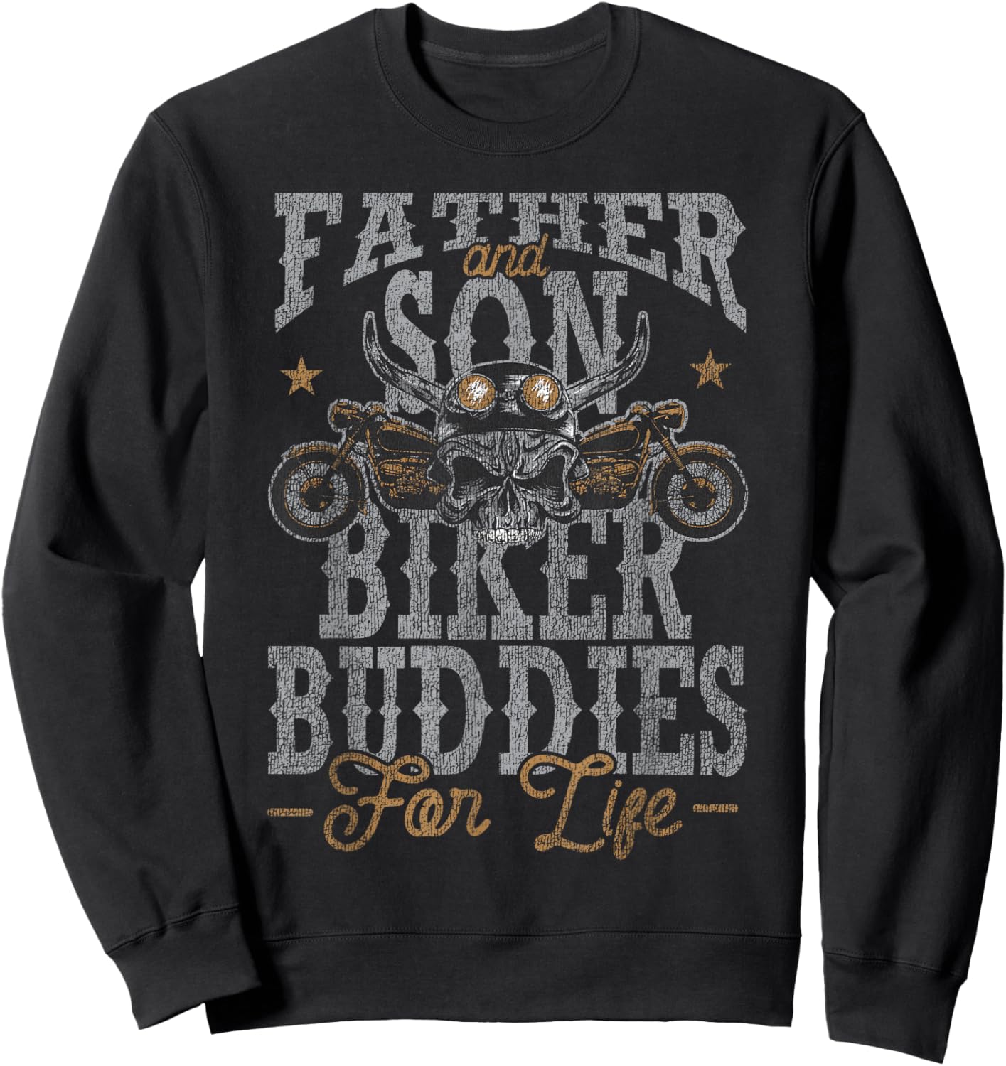 Classic Motorcycle Biker Dad Son Father And Son Biker Sweatshirt - Sweatshirt | Black