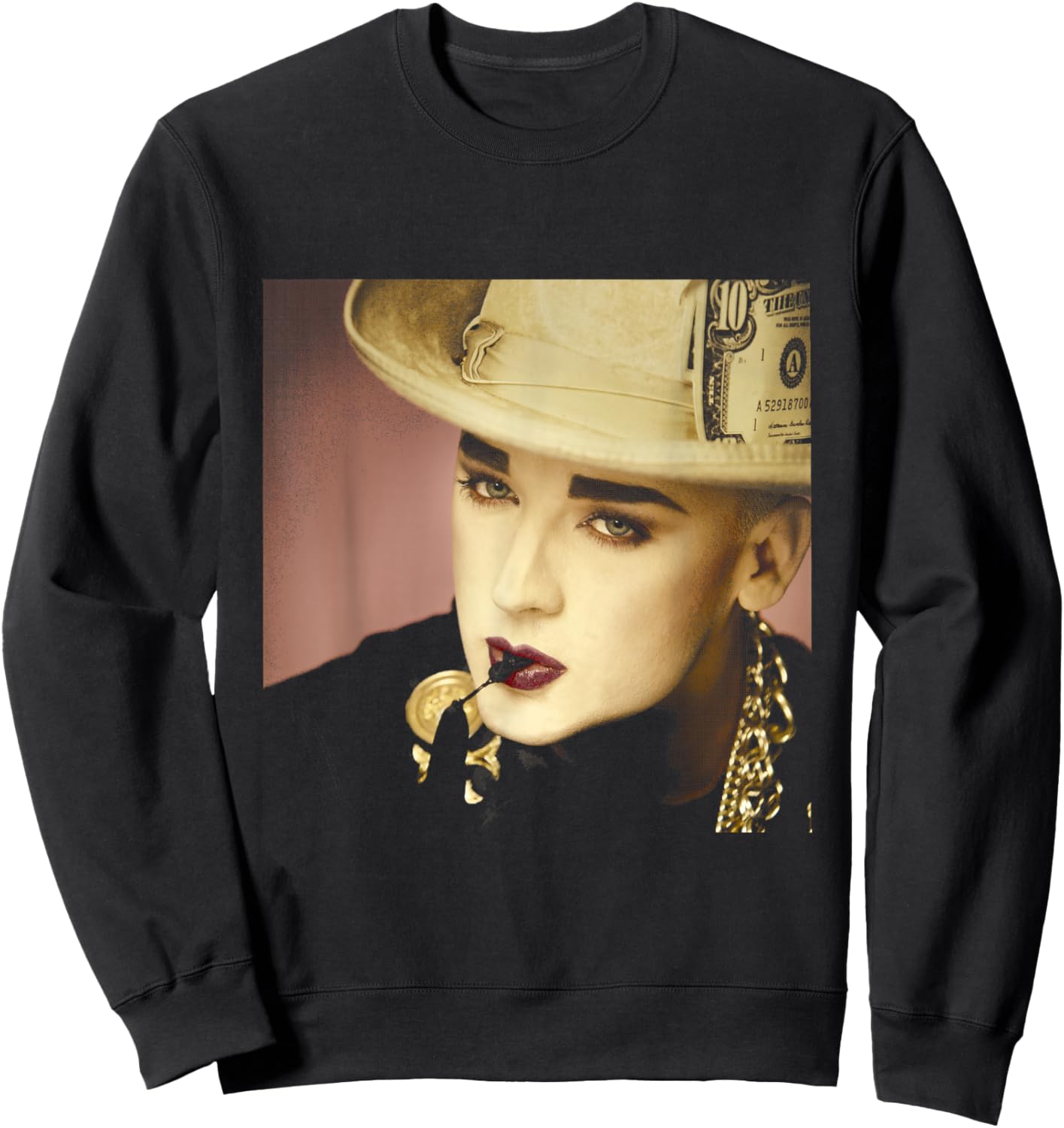 Boy George of Culture Club Dollar Hat by Simon Fowler Sweatshirt - Sweatshirt | Black