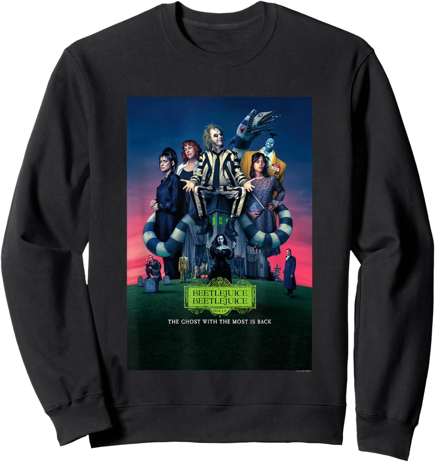 Beetlejuice Beetlejuice The Ghost With The Most Movie Poster Sweatshirt - Sweatshirt | Black