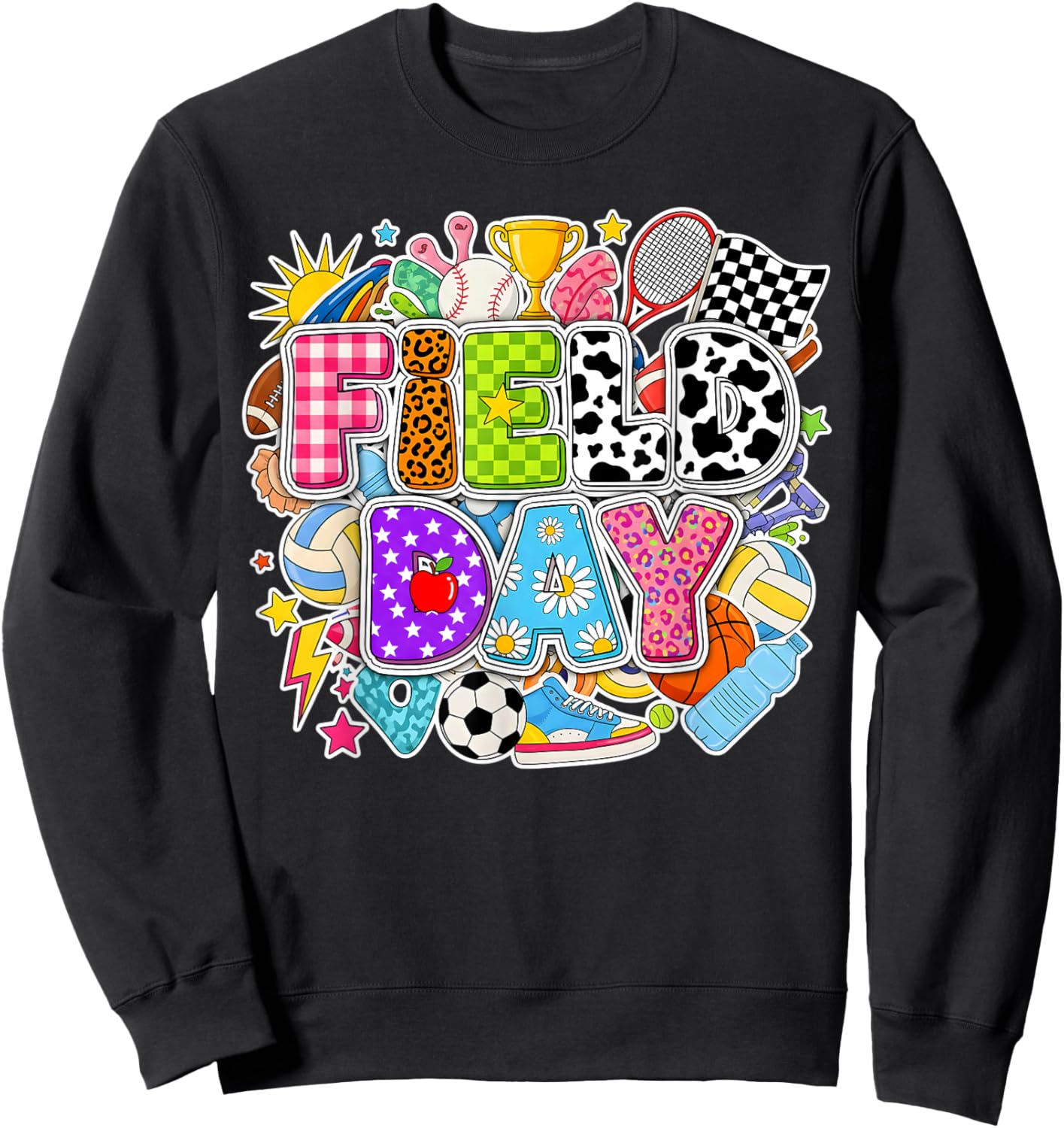 Field Day 2026 Teachers Boys Girls Kids Field Day Fun Day Sweatshirt - Sweatshirt | Black