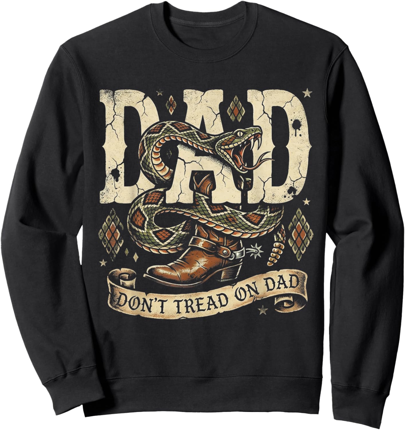Western Dad Country Men Rodeo Retro Cowboy Sweatshirt - Sweatshirt | Black