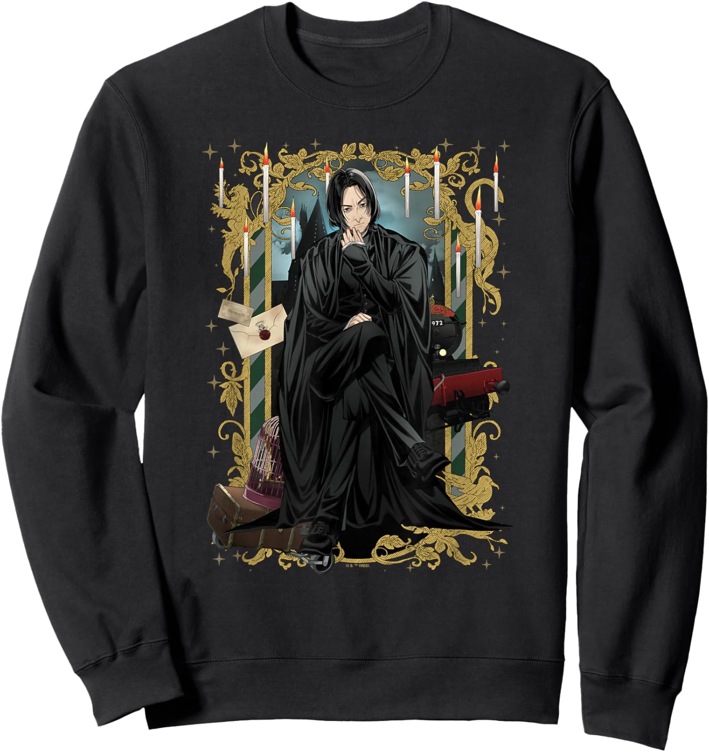 Harry Potter Severus Snape Anime Style Hogwarts Portrait Sweatshirt - Sweatshirt | Black