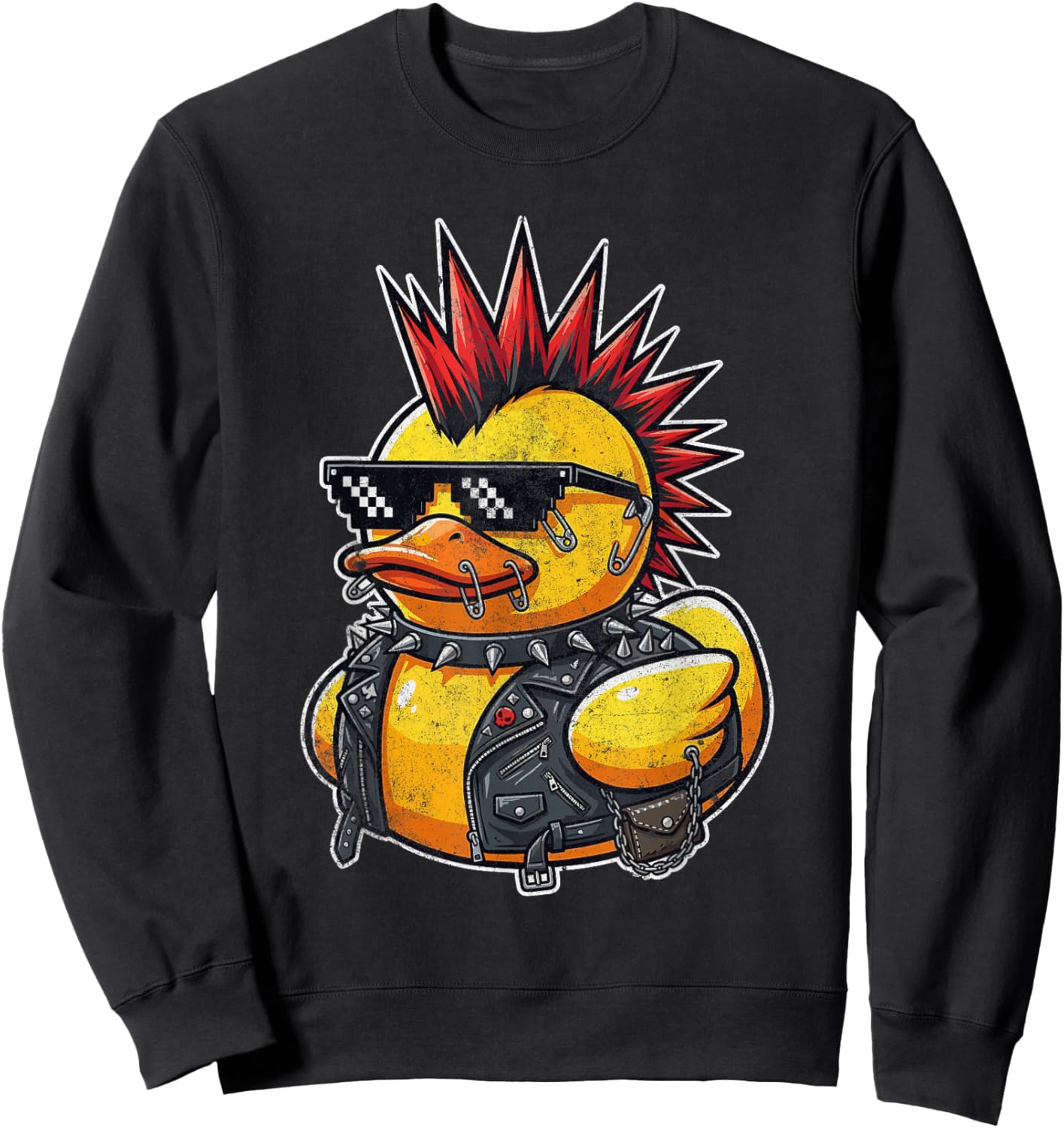Funny Punk Rubber Duck Sweatshirt - Sweatshirt | Black