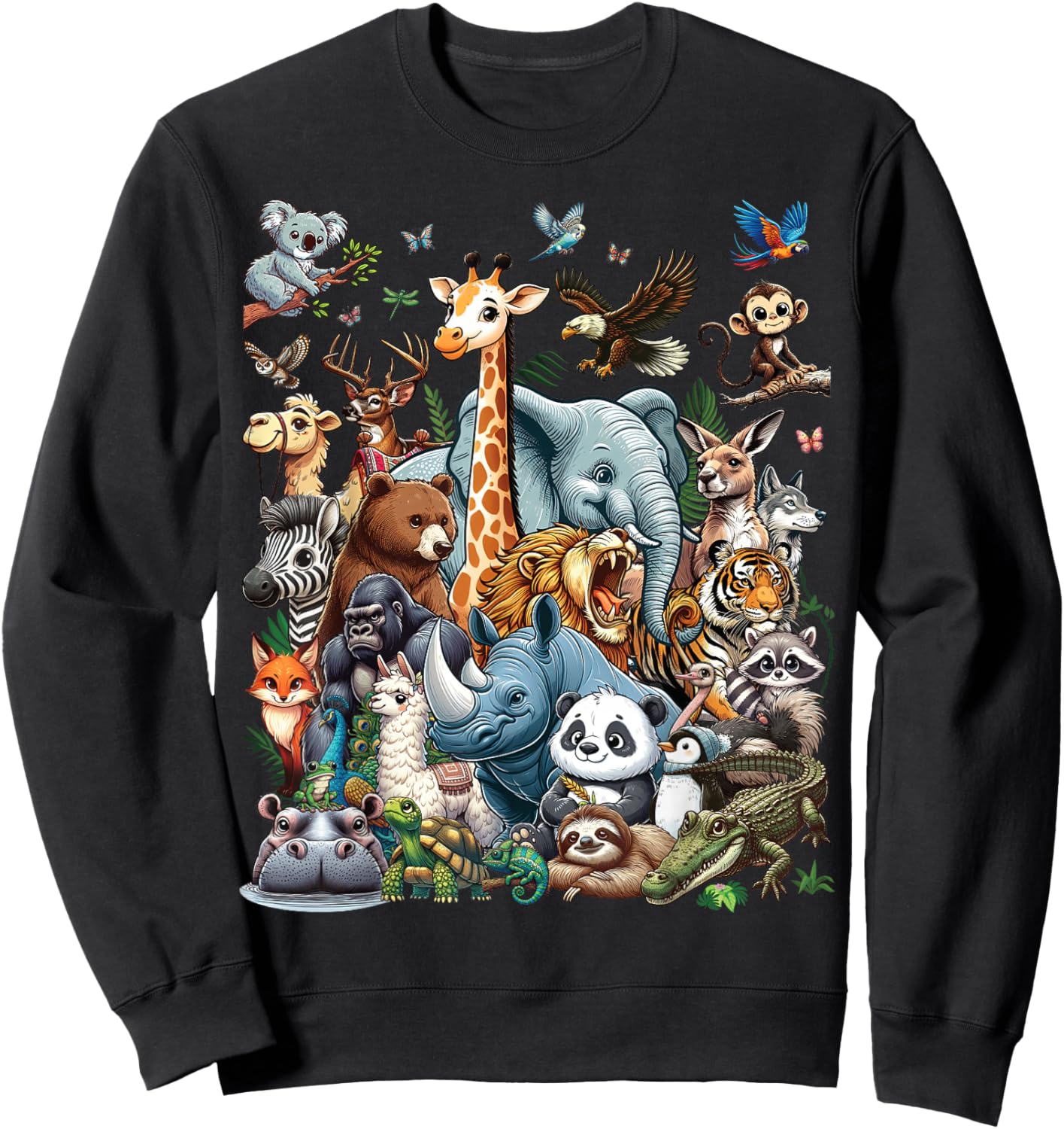 Zoo Animals Wildlife Safari Jungle Zoo Birthday Party Sweatshirt - Sweatshirt | Black