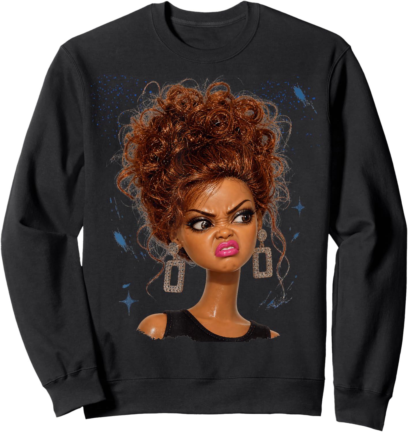 Disgusted Doll Side Eye - Funny Attitude Gift Sweatshirt - Sweatshirt | Black